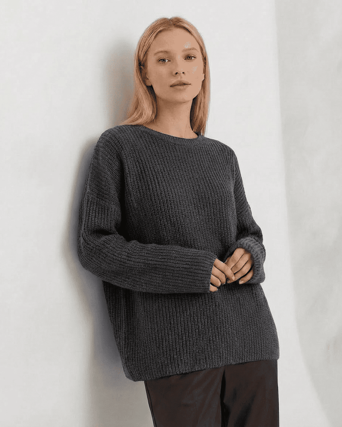 Vega Sweater by SLIMONA, luxurious thick knit sweater for casual and cozy wear.