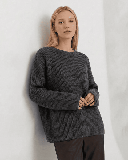 Vega Sweater by SLIMONA, luxurious thick knit sweater for casual and cozy wear.
