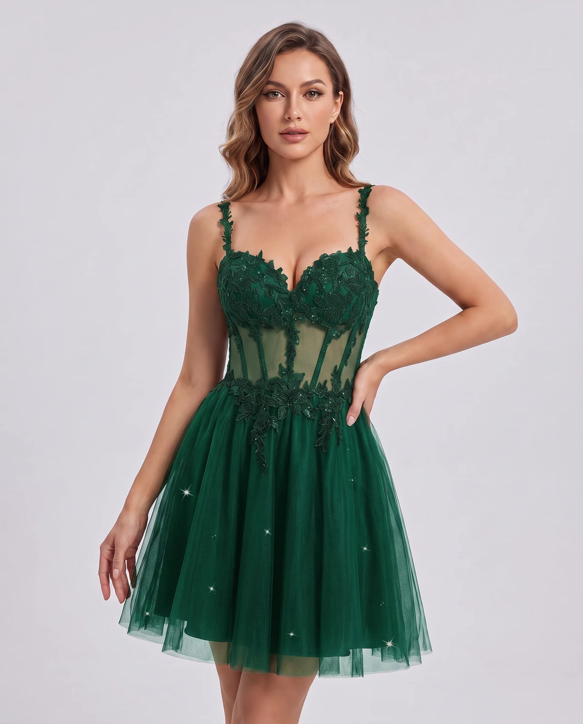 Lavandou Mini Dress — Emerald