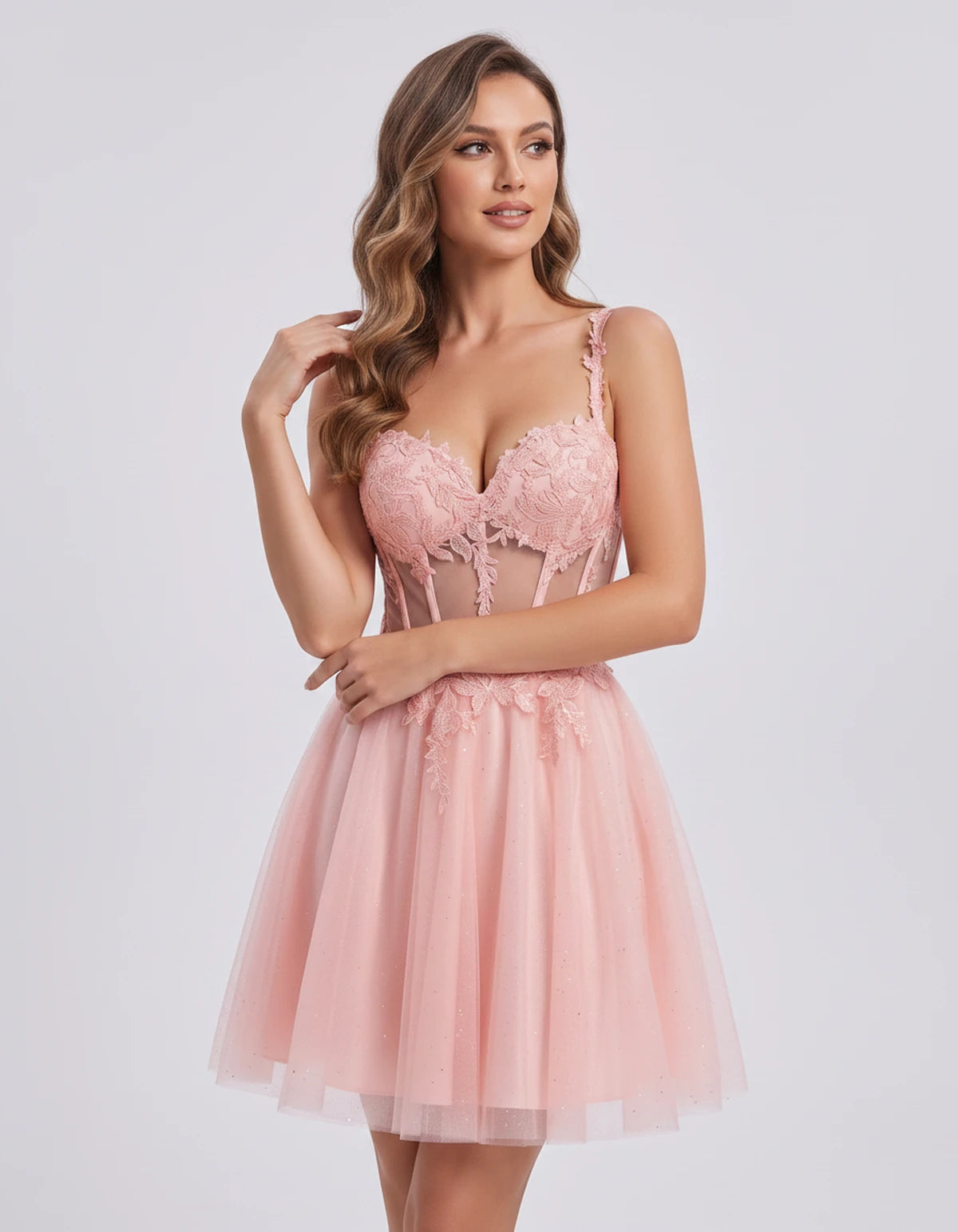 Lavandou Mini Dress — Pink | SKU: SD-21933-pink-2,SD-21933-pink-4,SD-21933-pink-6,SD-21933-pink-8,SD-21933-pink-10,SD-21933-pink-12,SD-21933-pink-14,SD-21933-pink-16,SD-21933-pink-16W,SD-21933-pink-18W,SD-21933-pink-20W,SD-21933-pink-22W