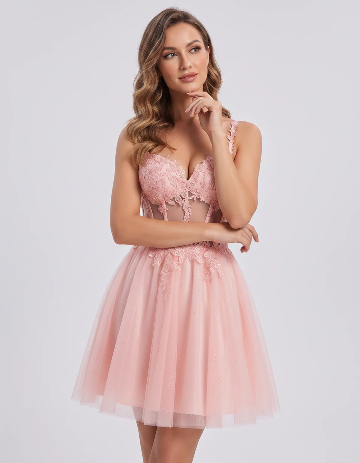Lavandou Mini Dress — Pink | SKU: SD-21933-pink-2,SD-21933-pink-4,SD-21933-pink-6,SD-21933-pink-8,SD-21933-pink-10,SD-21933-pink-12,SD-21933-pink-14,SD-21933-pink-16,SD-21933-pink-16W,SD-21933-pink-18W,SD-21933-pink-20W,SD-21933-pink-22W