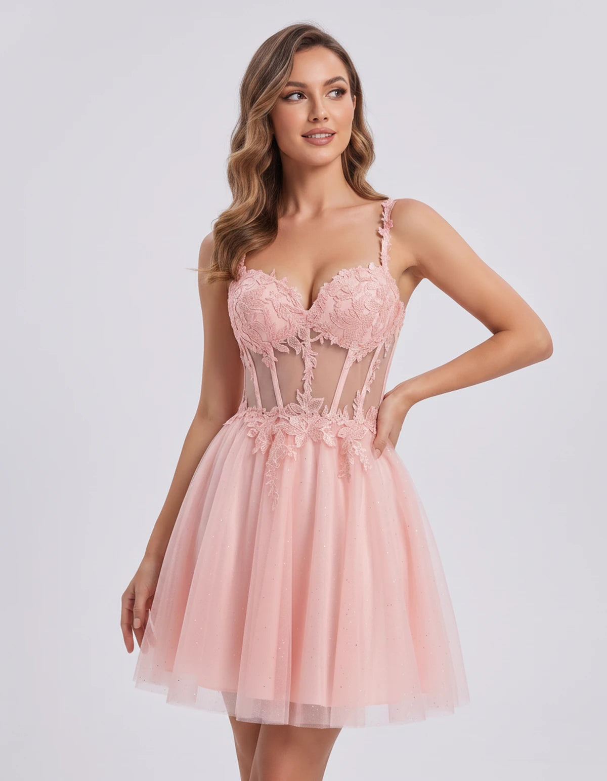 Lavandou Mini Dress — Pink | SKU: SD-21933-pink-2,SD-21933-pink-4,SD-21933-pink-6,SD-21933-pink-8,SD-21933-pink-10,SD-21933-pink-12,SD-21933-pink-14,SD-21933-pink-16,SD-21933-pink-16W,SD-21933-pink-18W,SD-21933-pink-20W,SD-21933-pink-22W