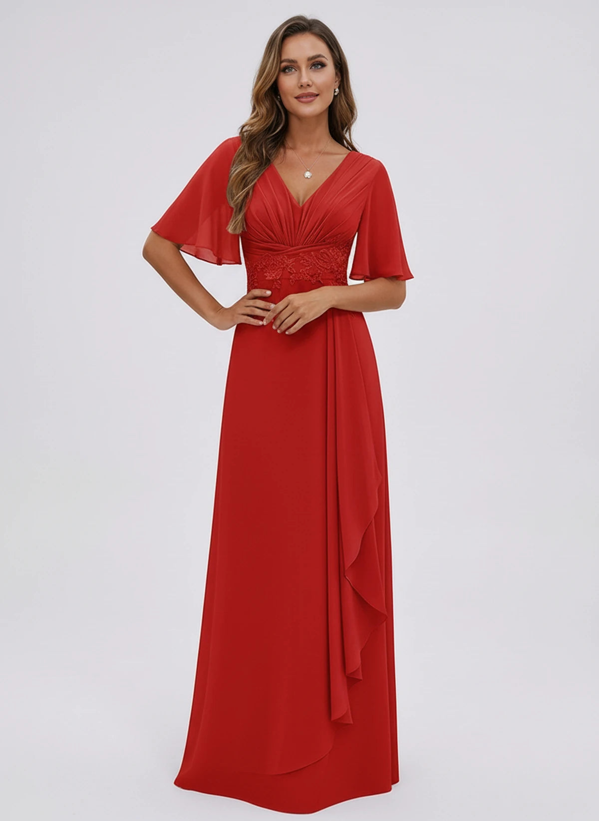 Lavinia Maxi Dress — Red | SKU: SD-21668-red-2,SD-21668-red-4,SD-21668-red-6,SD-21668-red-8,SD-21668-red-10,SD-21668-red-12,SD-21668-red-14,SD-21668-red-16,SD-21668-red-16W,SD-21668-red-18W,SD-21668-red-20W,SD-21668-red-22W