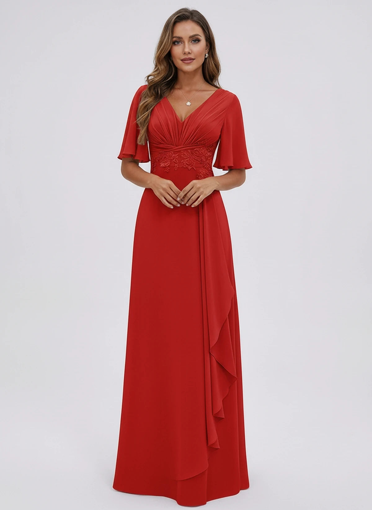 Lavinia Maxi Dress — Red | SKU: SD-21668-red-2,SD-21668-red-4,SD-21668-red-6,SD-21668-red-8,SD-21668-red-10,SD-21668-red-12,SD-21668-red-14,SD-21668-red-16,SD-21668-red-16W,SD-21668-red-18W,SD-21668-red-20W,SD-21668-red-22W