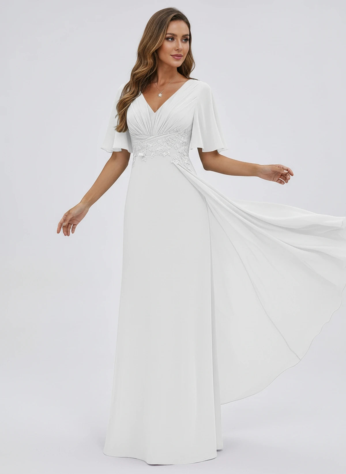 Lavinia Maxi Dress — White | SKU: SD-21668-white-2,SD-21668-white-4,SD-21668-white-6,SD-21668-white-8,SD-21668-white-10,SD-21668-white-12,SD-21668-white-14,SD-21668-white-16,SD-21668-white-16W,SD-21668-white-18W,SD-21668-white-20W,SD-21668-white-22W