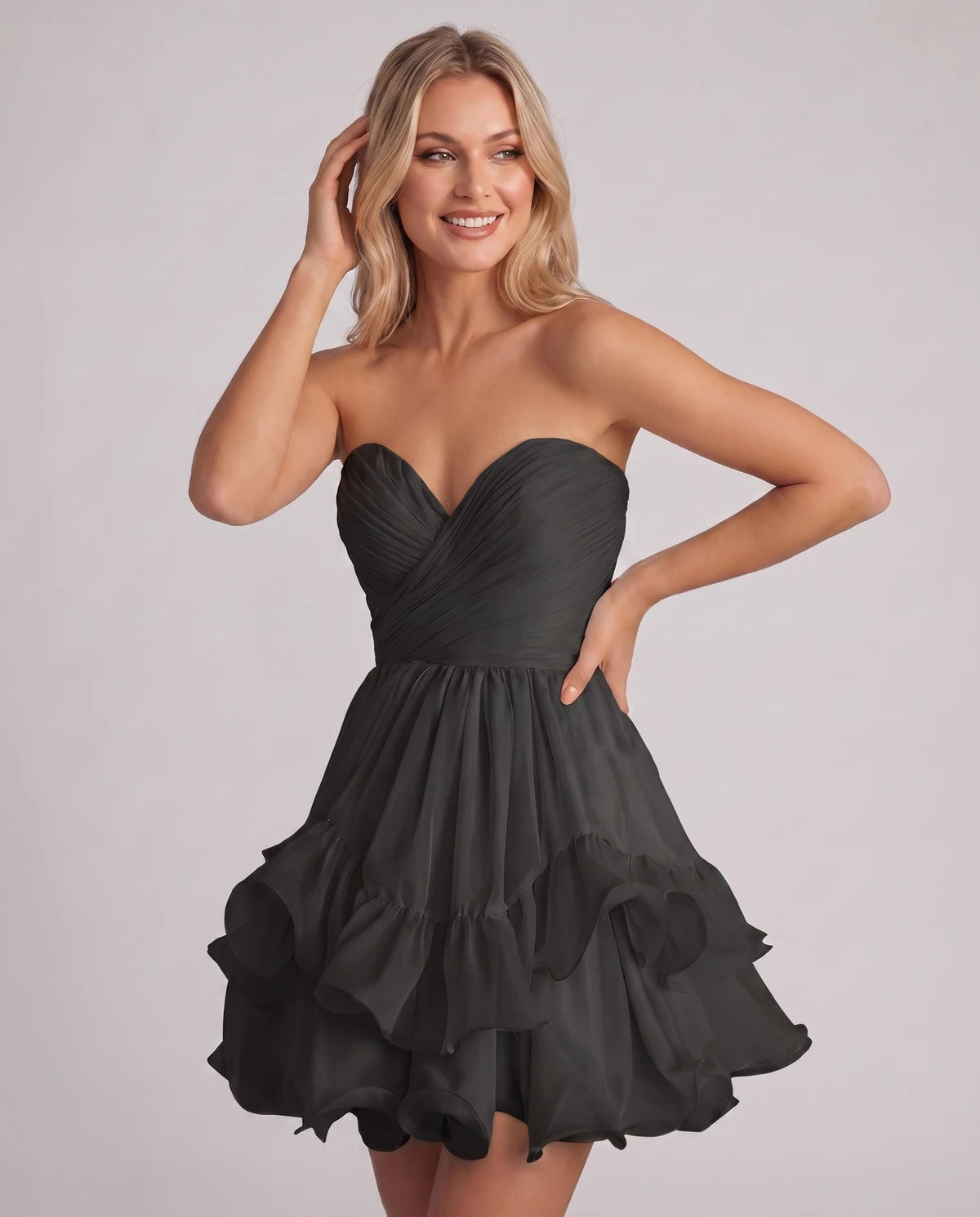 Lenora Mini Dress — Black | SKU: SD-60944-black-2,SD-60944-black-4,SD-60944-black-6,SD-60944-black-8,SD-60944-black-10,SD-60944-black-12,SD-60944-black-14,SD-60944-black-16,SD-60944-black-16W,SD-60944-black-18W,SD-60944-black-20W,SD-60944-black-22W
