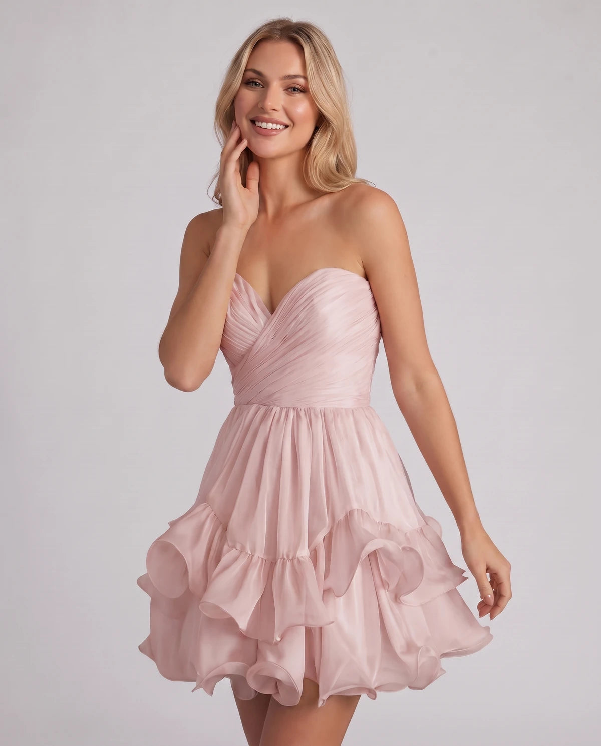 Lenora Mini Dress — Blush | SKU: SD-60944-blush-2,SD-60944-blush-4,SD-60944-blush-6,SD-60944-blush-8,SD-60944-blush-10,SD-60944-blush-12,SD-60944-blush-14,SD-60944-blush-16,SD-60944-blush-16W,SD-60944-blush-18W,SD-60944-blush-20W,SD-60944-blush-22W