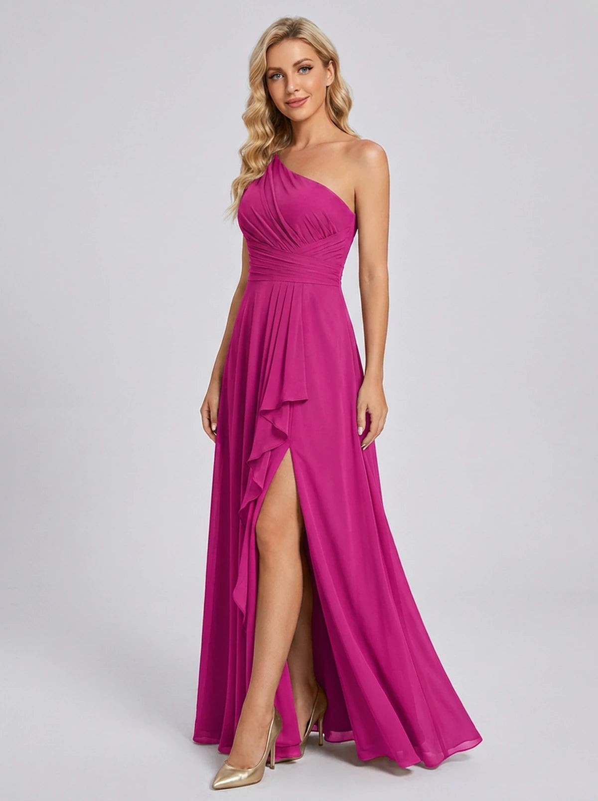 Leontine Maxi Dress — Hot Pink