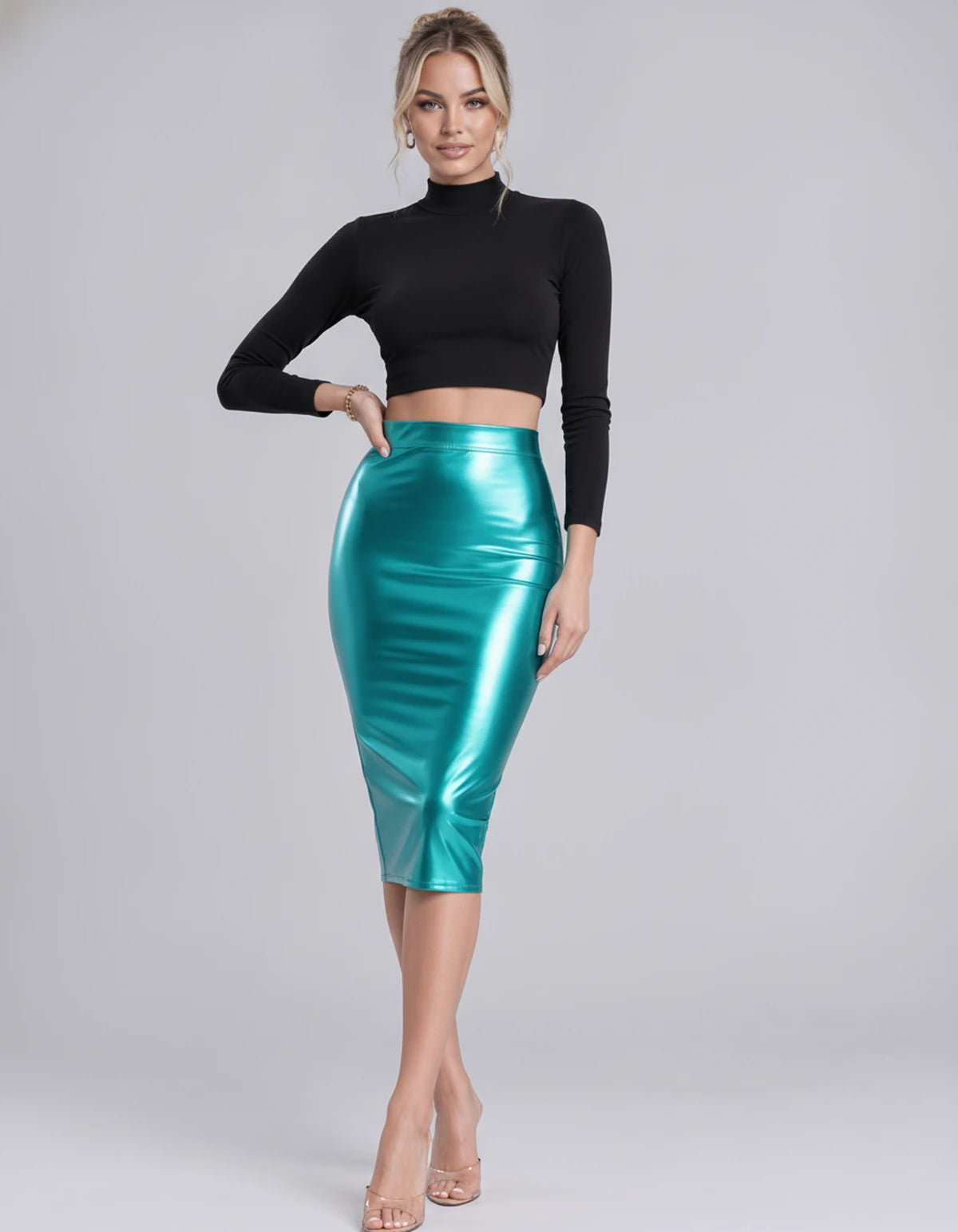 Levantine Midi Skirt — Green | SKU: SD-58939-green-XS,SD-58939-green-S,SD-58939-green-M,SD-58939-green-L,SD-58939-green-XL,SD-58939-green-2XL