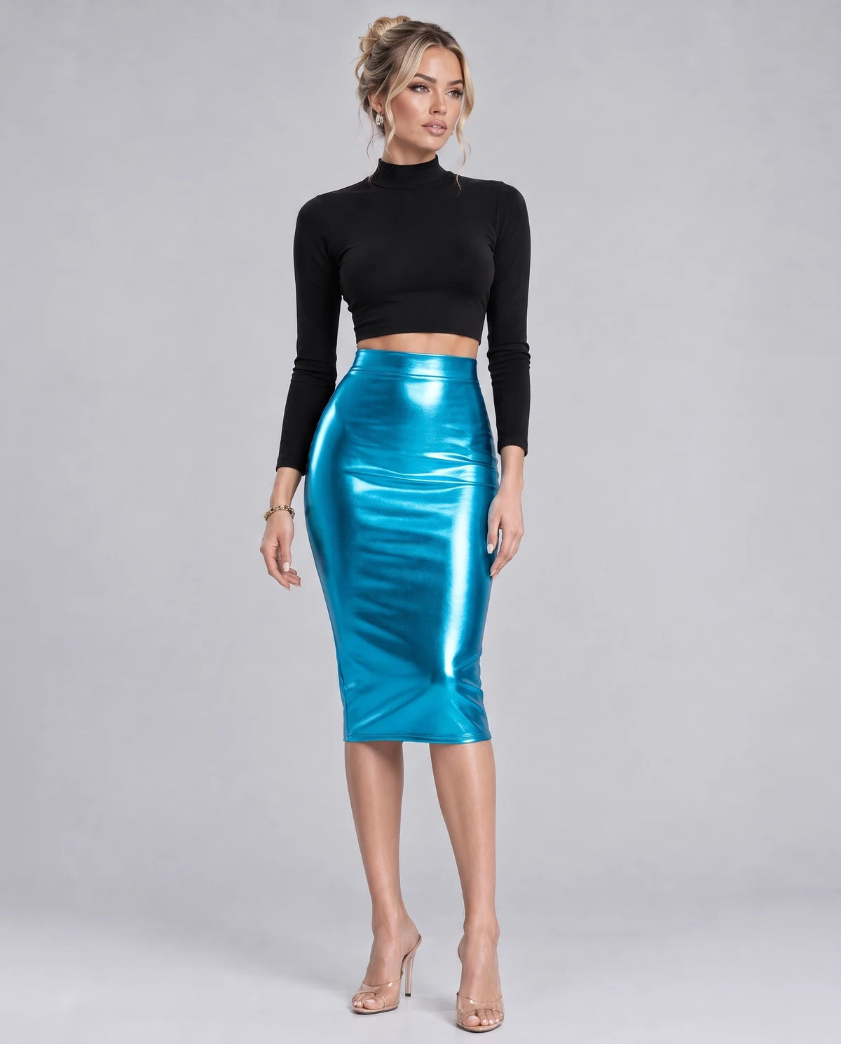 Levantine Midi Skirt — Lake blue