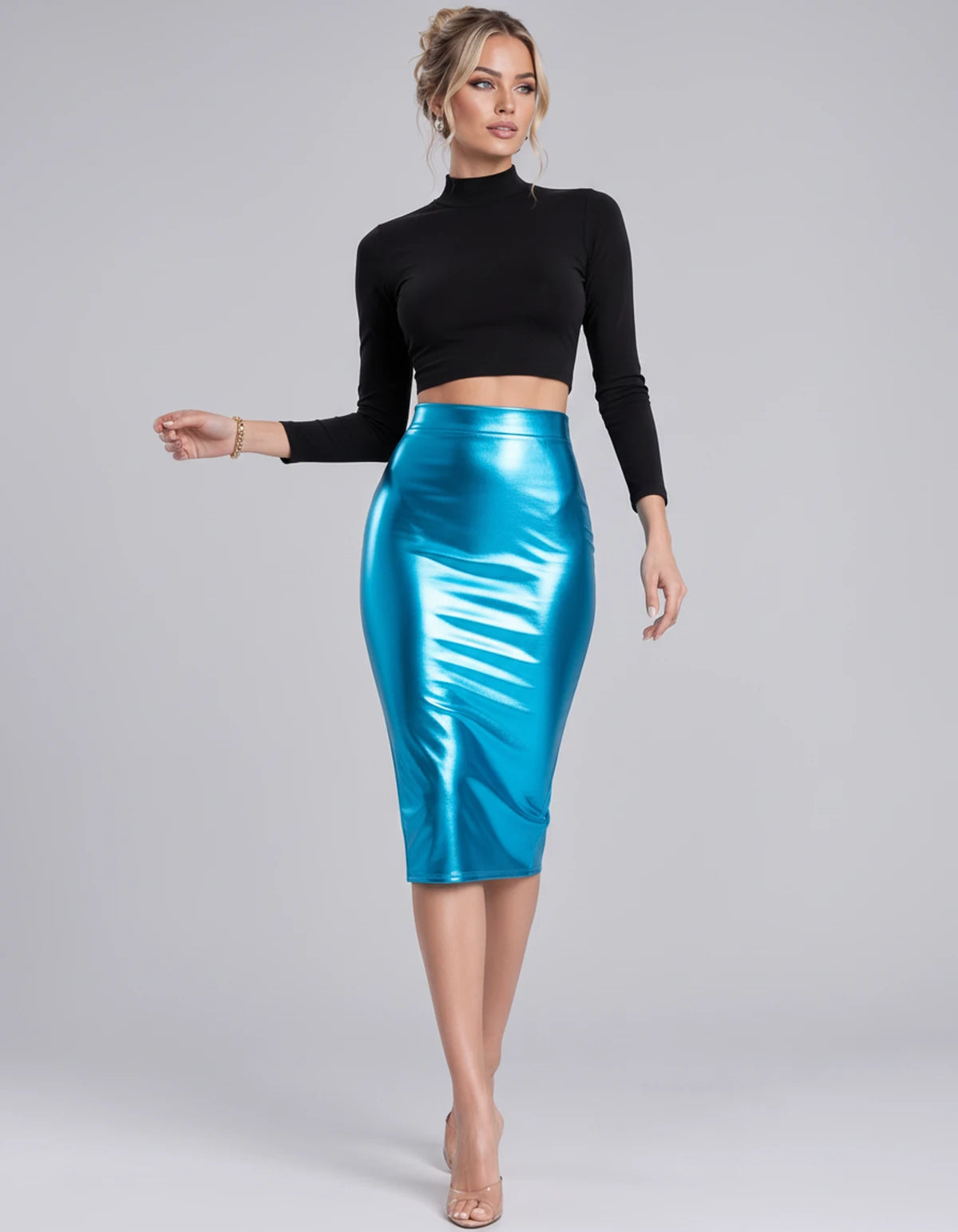 Levantine Midi Skirt — Lake blue | SKU: SD-58939-lakeblue-XS,SD-58939-lakeblue-S,SD-58939-lakeblue-M,SD-58939-lakeblue-L,SD-58939-lakeblue-XL,SD-58939-lakeblue-2XL