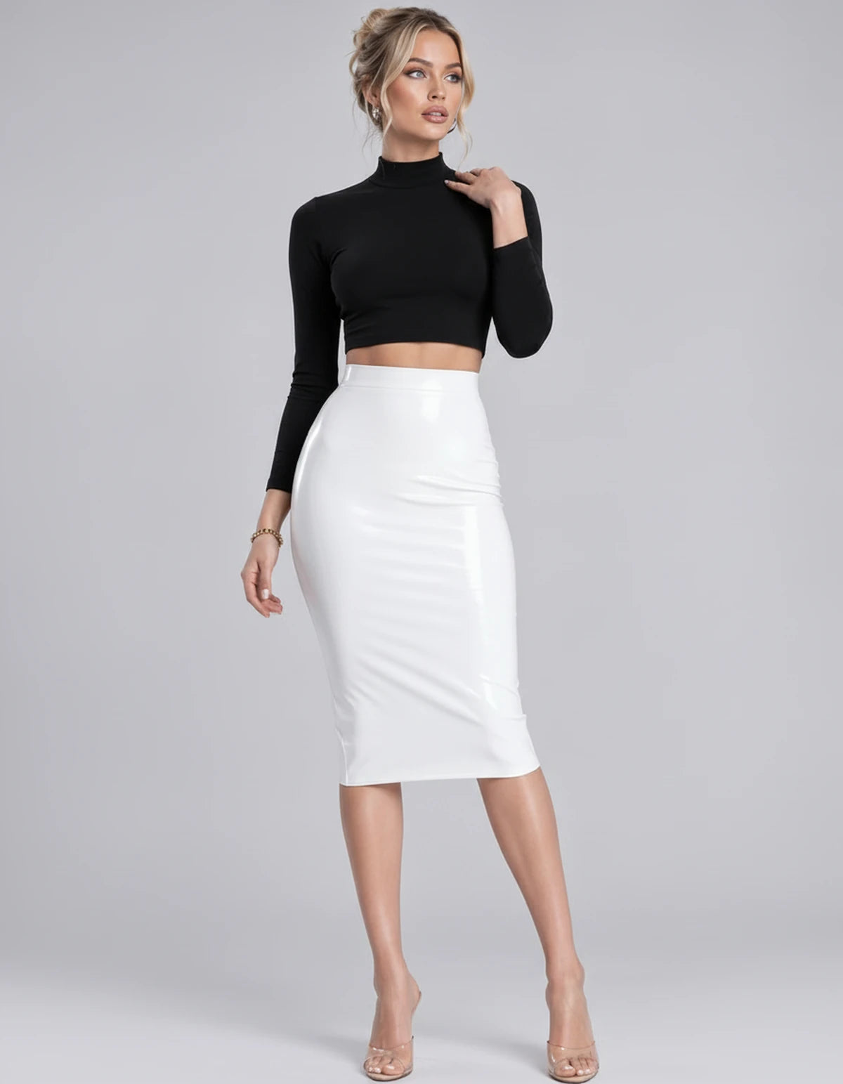 Levantine Midi Skirt — White | SKU: SD-58939-white-XS,SD-58939-white-S,SD-58939-white-M,SD-58939-white-L,SD-58939-white-XL,SD-58939-white-2XL