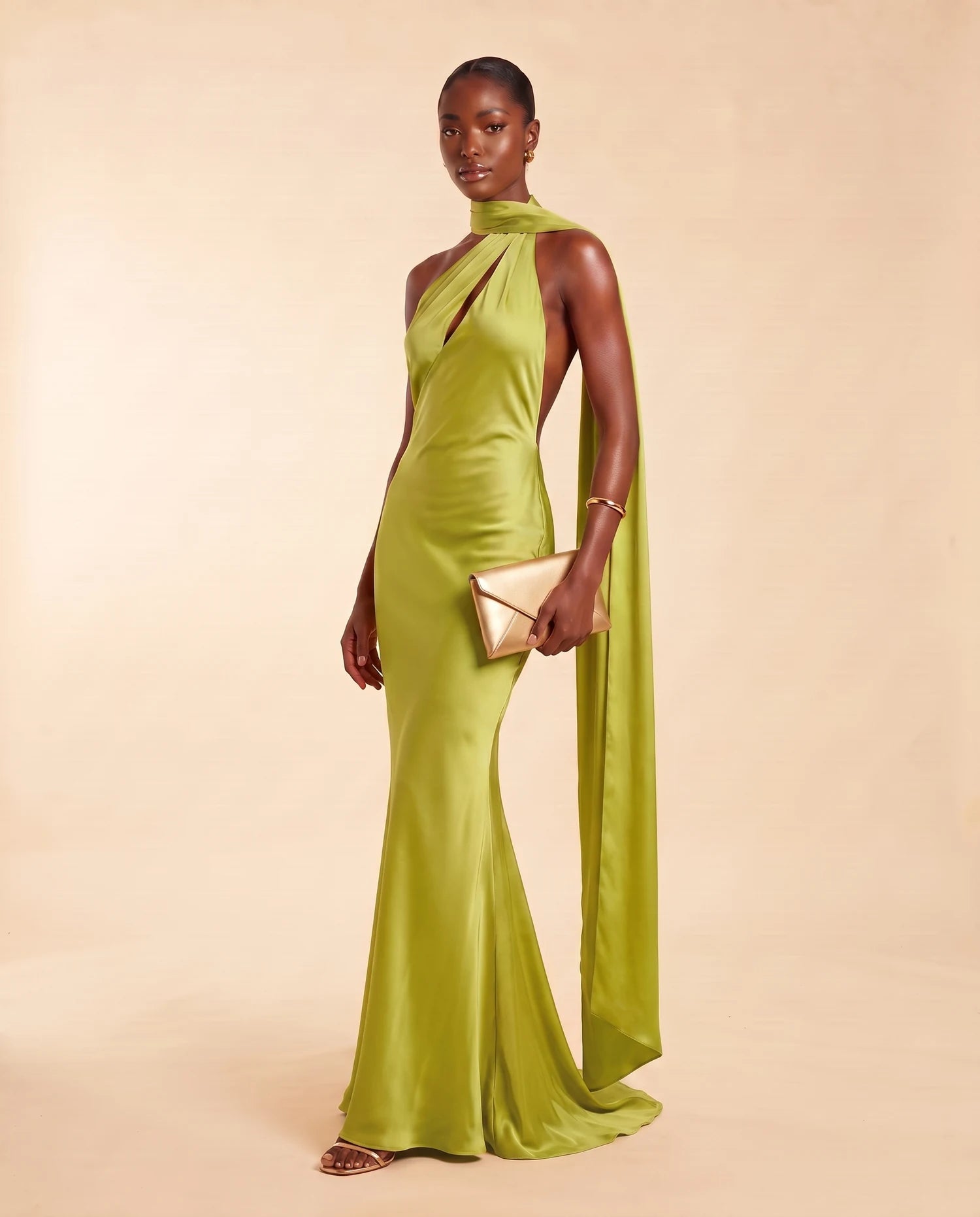 Liora Satin Scarf Dress Lime Green 08-finale