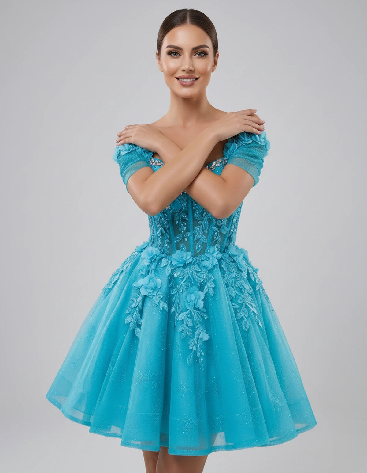 Lisbeth Mini Dress — Blue | SKU: SD-95431-blue-2,SD-95431-blue-4,SD-95431-blue-6,SD-95431-blue-8,SD-95431-blue-10,SD-95431-blue-12,SD-95431-blue-14,SD-95431-blue-16,SD-95431-blue-16W,SD-95431-blue-18W,SD-95431-blue-20W,SD-95431-blue-22W
