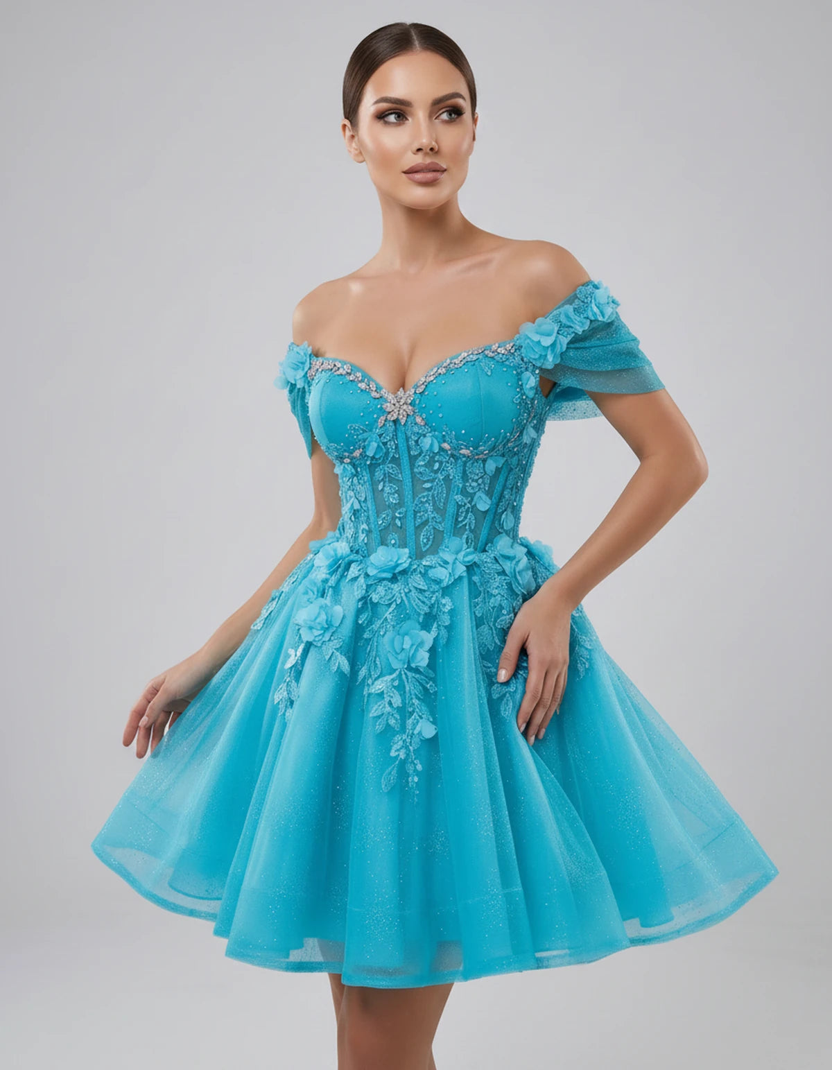 Lisbeth Mini Dress — Blue | SKU: SD-95431-blue-2,SD-95431-blue-4,SD-95431-blue-6,SD-95431-blue-8,SD-95431-blue-10,SD-95431-blue-12,SD-95431-blue-14,SD-95431-blue-16,SD-95431-blue-16W,SD-95431-blue-18W,SD-95431-blue-20W,SD-95431-blue-22W