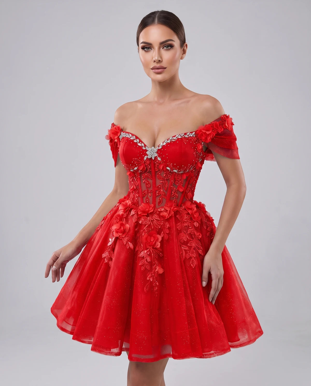 Lisbeth Mini Dress — Red