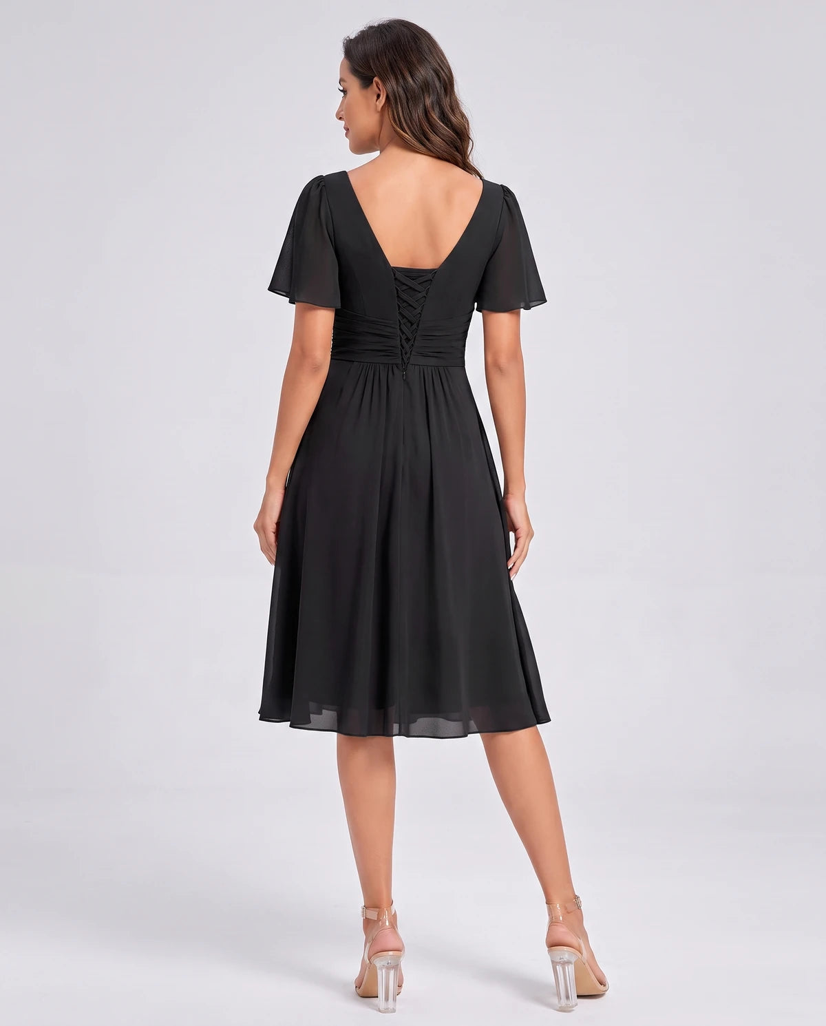 Lisbonne Mini Dress — Black | SKU: SD-84650-black-2,SD-84650-black-4,SD-84650-black-6,SD-84650-black-8,SD-84650-black-10,SD-84650-black-12,SD-84650-black-14,SD-84650-black-16,SD-84650-black-16W,SD-84650-black-18W,SD-84650-black-20W,SD-84650-black-22W