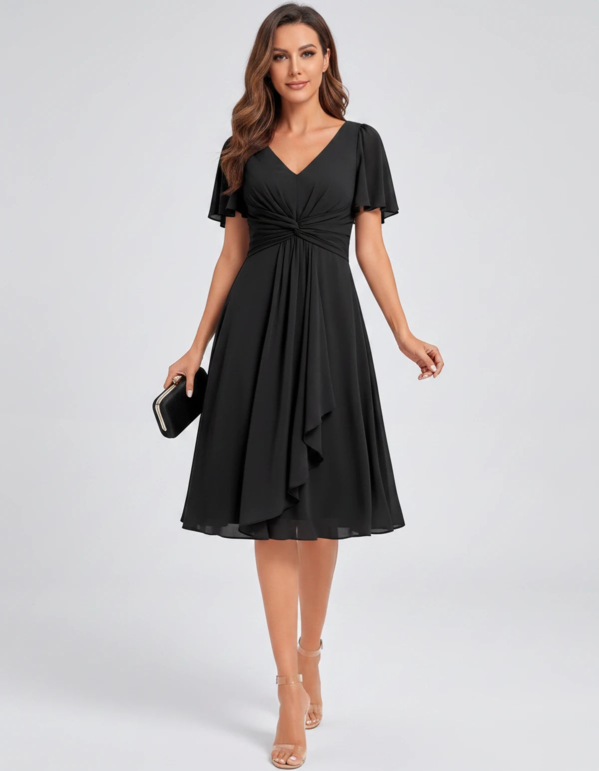 Lisbonne Mini Dress — Black | SKU: SD-84650-black-2,SD-84650-black-4,SD-84650-black-6,SD-84650-black-8,SD-84650-black-10,SD-84650-black-12,SD-84650-black-14,SD-84650-black-16,SD-84650-black-16W,SD-84650-black-18W,SD-84650-black-20W,SD-84650-black-22W