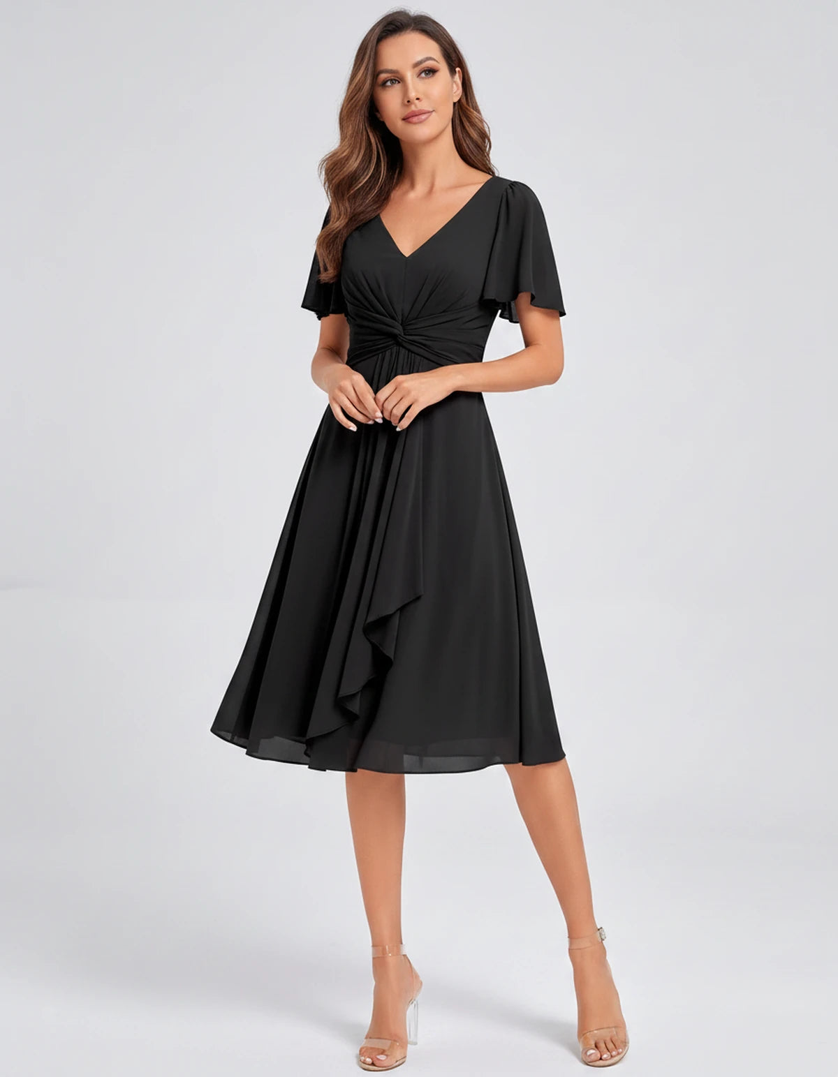 Lisbonne Mini Dress — Black | SKU: SD-84650-black-2,SD-84650-black-4,SD-84650-black-6,SD-84650-black-8,SD-84650-black-10,SD-84650-black-12,SD-84650-black-14,SD-84650-black-16,SD-84650-black-16W,SD-84650-black-18W,SD-84650-black-20W,SD-84650-black-22W