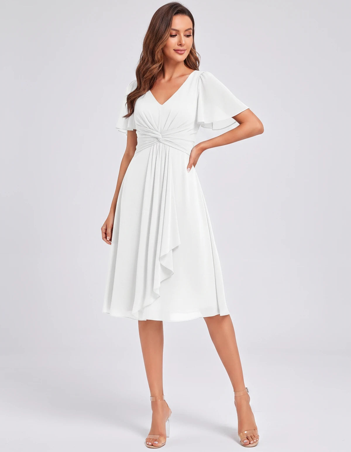 Lisbonne Mini Dress — White | SKU: SD-84650-white-2,SD-84650-white-4,SD-84650-white-6,SD-84650-white-8,SD-84650-white-10,SD-84650-white-12,SD-84650-white-14,SD-84650-white-16,SD-84650-white-16W,SD-84650-white-18W,SD-84650-white-20W,SD-84650-white-22W