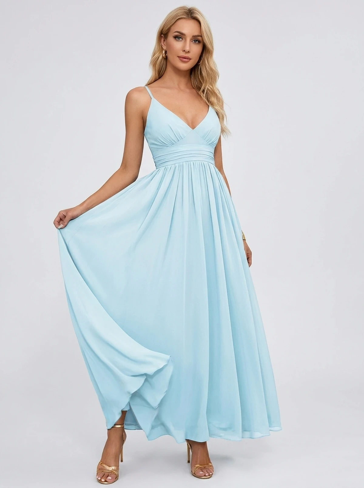 Louvain Maxi Dress — Light Blue