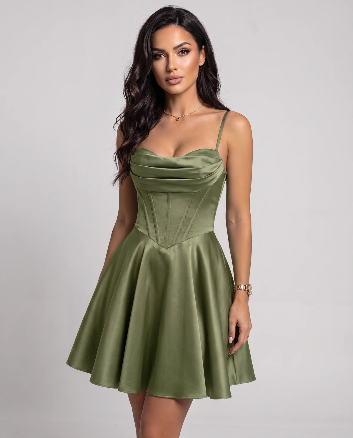 Lucerne Midi Dresses — Dusty Sage