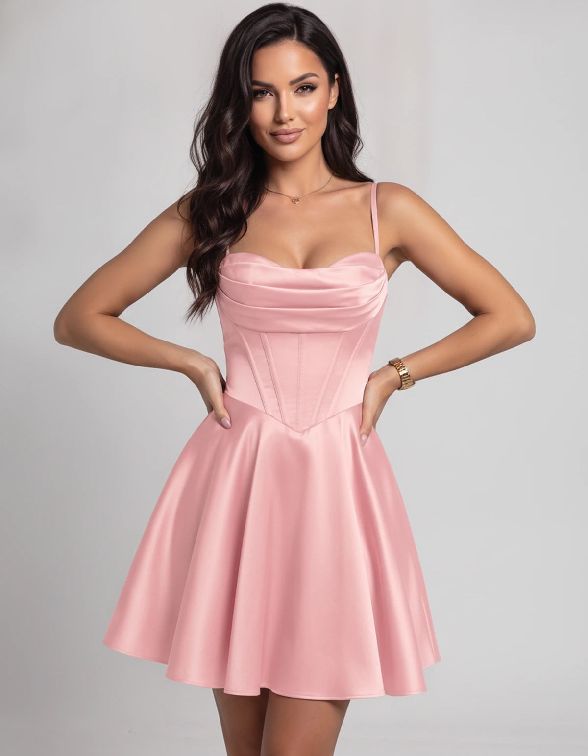 Lucerne Midi Dresses — Pink | SKU: SD-37240-pink-2,SD-37240-pink-4,SD-37240-pink-6,SD-37240-pink-8,SD-37240-pink-10,SD-37240-pink-12,SD-37240-pink-14,SD-37240-pink-16,SD-37240-pink-16W,SD-37240-pink-18W,SD-37240-pink-20W,SD-37240-pink-22W