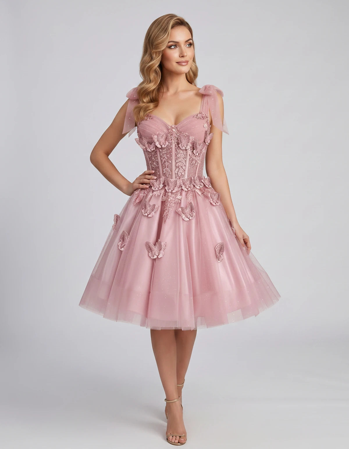 Lumielle Mini Dress — Pink | SKU: SD-95433-pink-2,SD-95433-pink-4,SD-95433-pink-6,SD-95433-pink-8,SD-95433-pink-10,SD-95433-pink-12,SD-95433-pink-14,SD-95433-pink-16,SD-95433-pink-16W,SD-95433-pink-18W,SD-95433-pink-20W,SD-95433-pink-22W