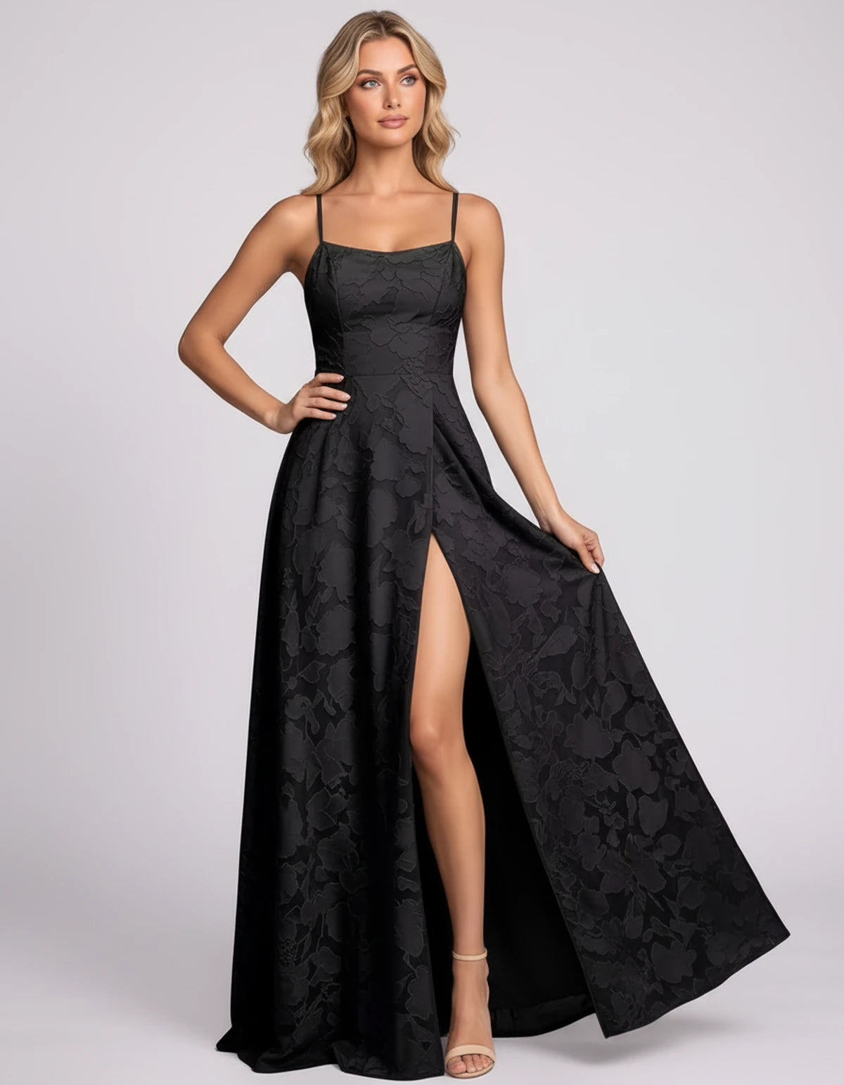 Lysandra Midi Dresses — Black | SKU: SD-68505-black-2,SD-68505-black-4,SD-68505-black-6,SD-68505-black-8,SD-68505-black-10,SD-68505-black-12,SD-68505-black-14,SD-68505-black-16,SD-68505-black-16W,SD-68505-black-18W,SD-68505-black-20W,SD-68505-black-22W