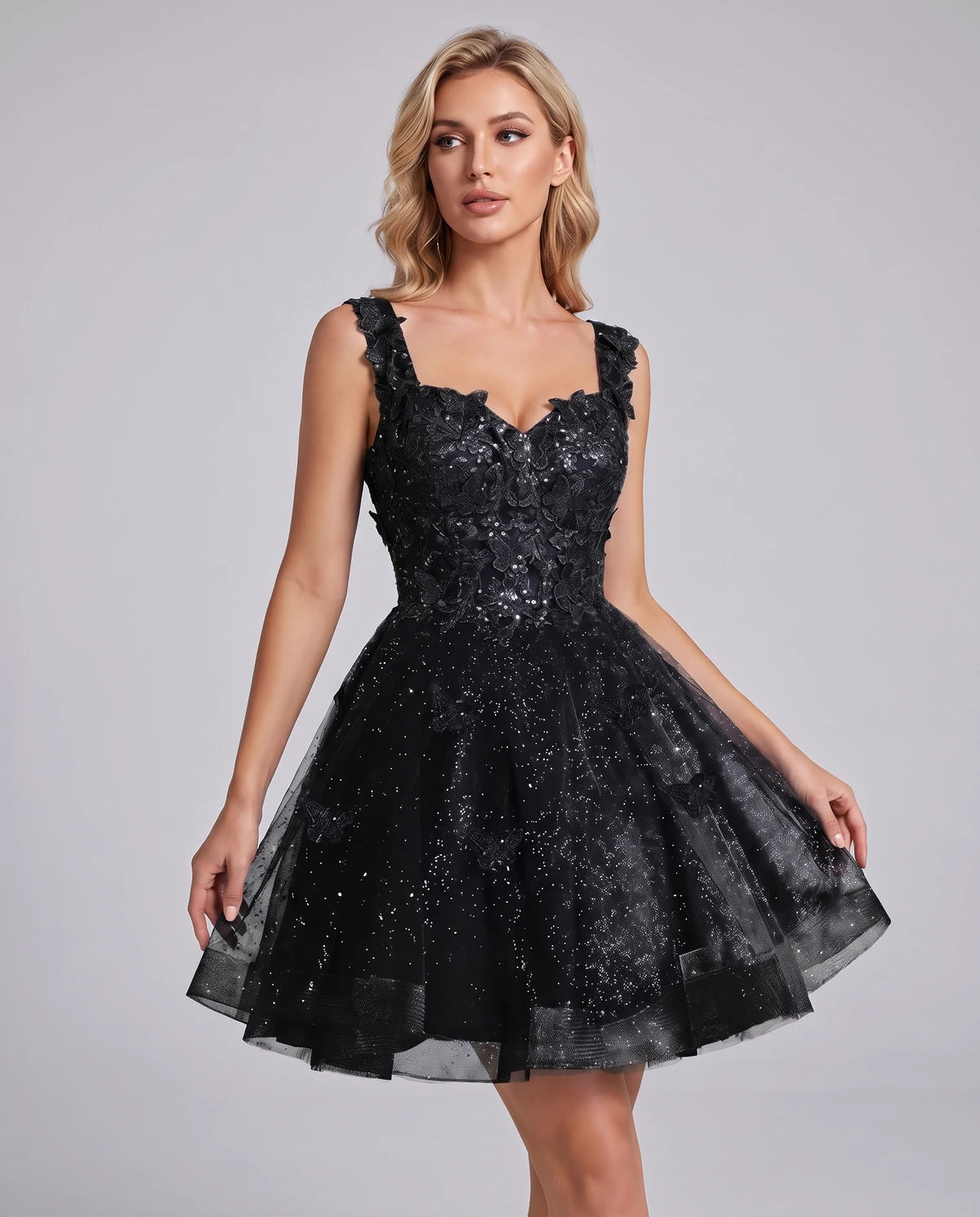 Maelys Mini Dress — Black