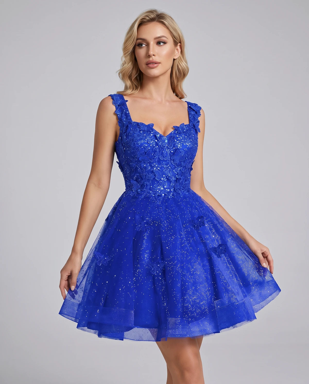 Maelys Mini Dress — Blue