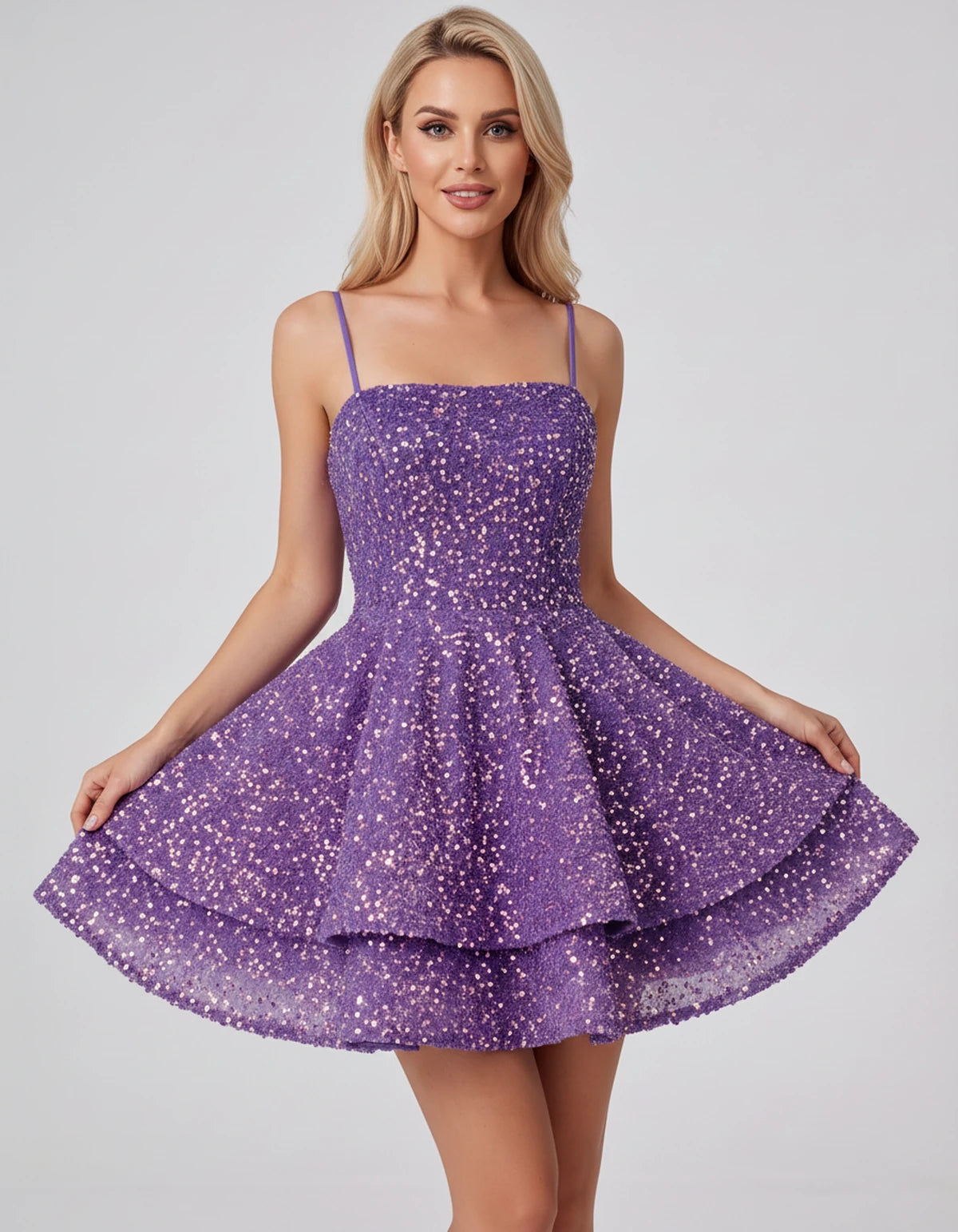 Magnolia Mini Dress — Purple | SKU: SD-59831-purple-2,SD-59831-purple-4,SD-59831-purple-6,SD-59831-purple-8,SD-59831-purple-10,SD-59831-purple-12,SD-59831-purple-14,SD-59831-purple-16,SD-59831-purple-16W,SD-59831-purple-18W,SD-59831-purple-20W,SD-59831-purple-22W