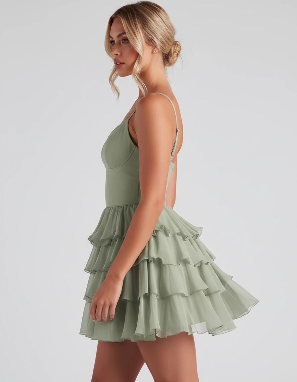 Mahonia Mini Dress — Dusty Sage | SKU: SD-95044-dustysage-2,SD-95044-dustysage-4,SD-95044-dustysage-6,SD-95044-dustysage-8,SD-95044-dustysage-10,SD-95044-dustysage-12,SD-95044-dustysage-14,SD-95044-dustysage-16,SD-95044-dustysage-16W,SD-95044-dustysage-18W,SD-95044-dustysage-20W,SD-95044-dustysage-22W
