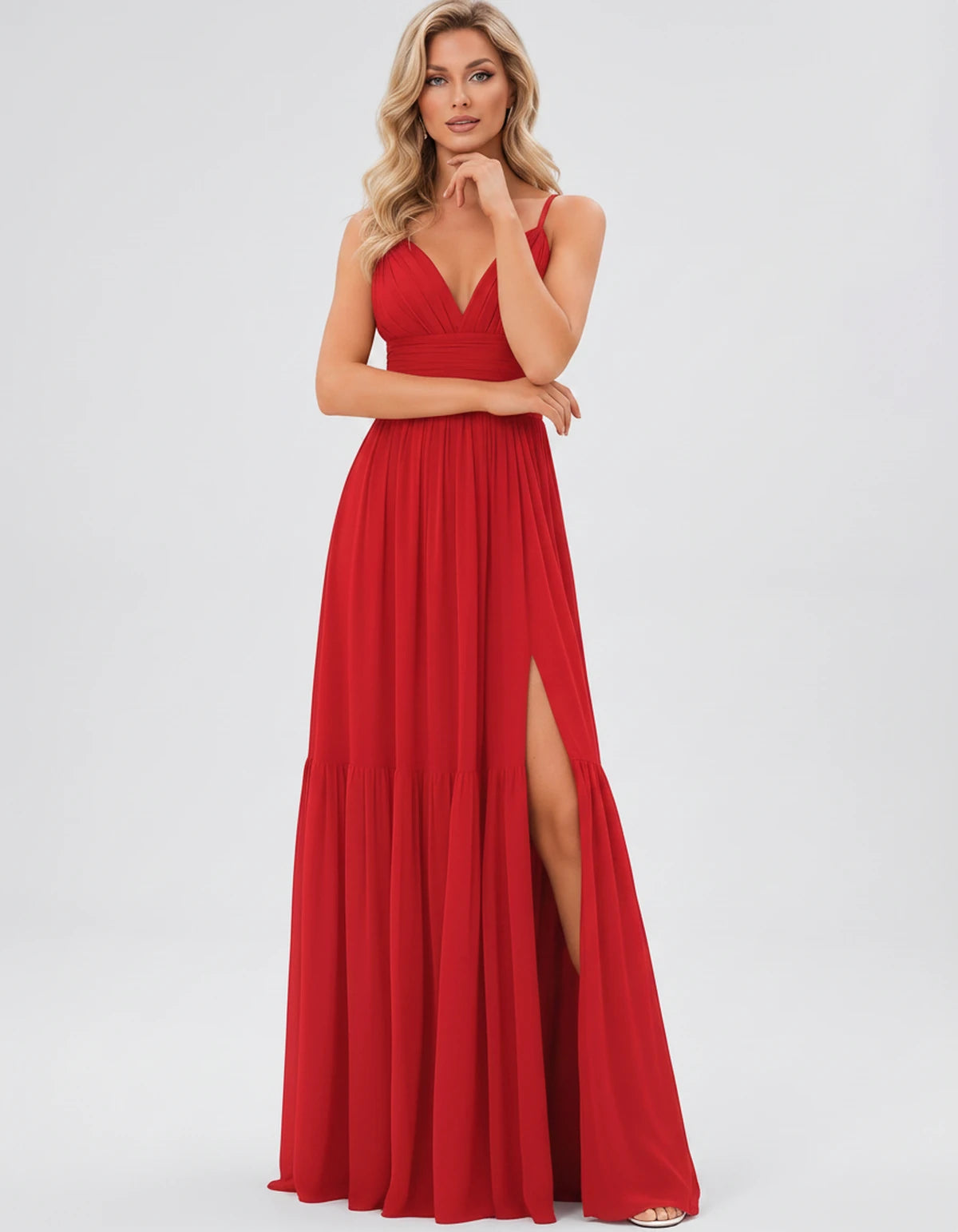Maisonne Maxi Dress — Red | SKU: SD-60880-red-2,SD-60880-red-4,SD-60880-red-6,SD-60880-red-8,SD-60880-red-10,SD-60880-red-12,SD-60880-red-14,SD-60880-red-16,SD-60880-red-16W,SD-60880-red-18W,SD-60880-red-20W,SD-60880-red-22W