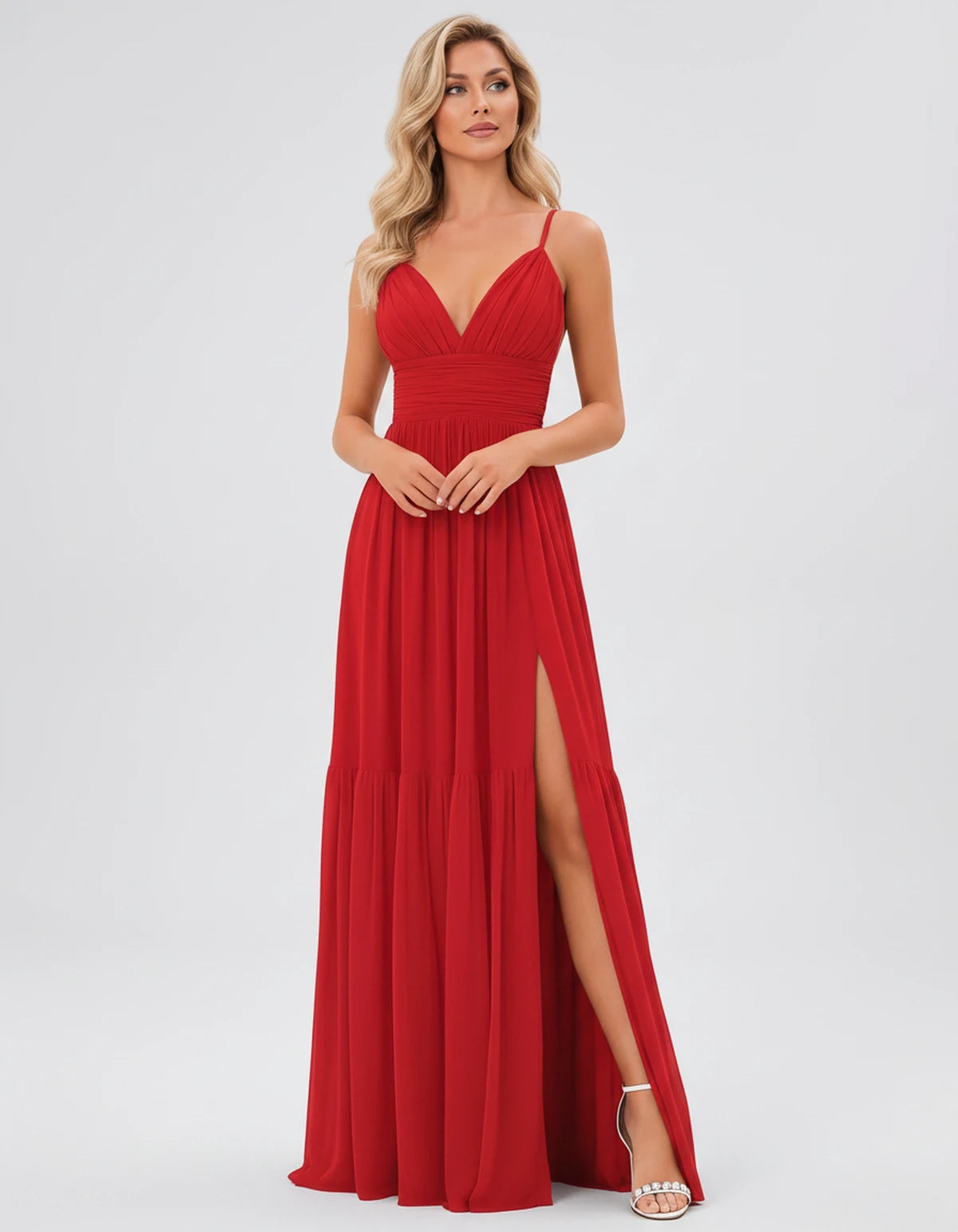 Maisonne Maxi Dress — Red | SKU: SD-60880-red-2,SD-60880-red-4,SD-60880-red-6,SD-60880-red-8,SD-60880-red-10,SD-60880-red-12,SD-60880-red-14,SD-60880-red-16,SD-60880-red-16W,SD-60880-red-18W,SD-60880-red-20W,SD-60880-red-22W