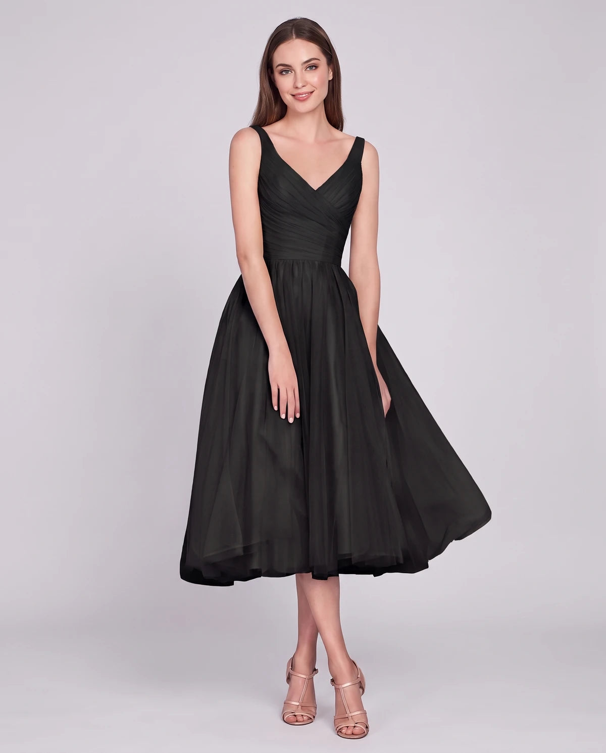 Majorelle Midi Dresses — Black