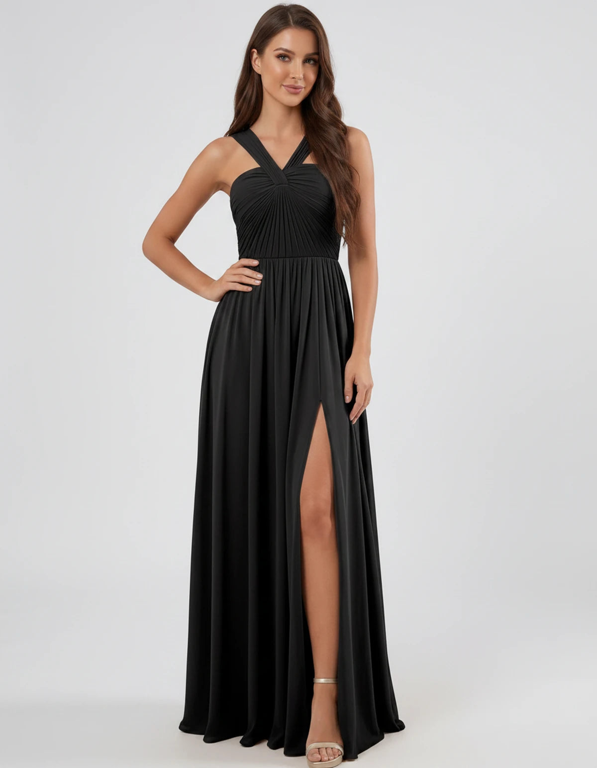 Malvina Maxi Dress — Black | SKU: SD-82699-black-2,SD-82699-black-4,SD-82699-black-6,SD-82699-black-8,SD-82699-black-10,SD-82699-black-12,SD-82699-black-14,SD-82699-black-16,SD-82699-black-16W,SD-82699-black-18W,SD-82699-black-20W,SD-82699-black-22W