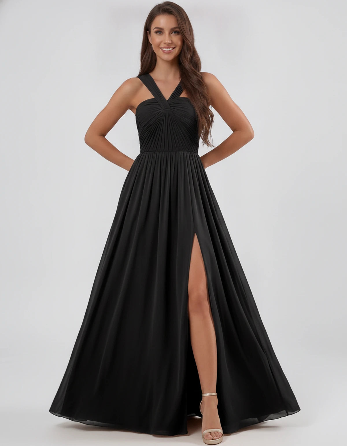 Malvina Maxi Dress — Black | SKU: SD-82699-black-2,SD-82699-black-4,SD-82699-black-6,SD-82699-black-8,SD-82699-black-10,SD-82699-black-12,SD-82699-black-14,SD-82699-black-16,SD-82699-black-16W,SD-82699-black-18W,SD-82699-black-20W,SD-82699-black-22W