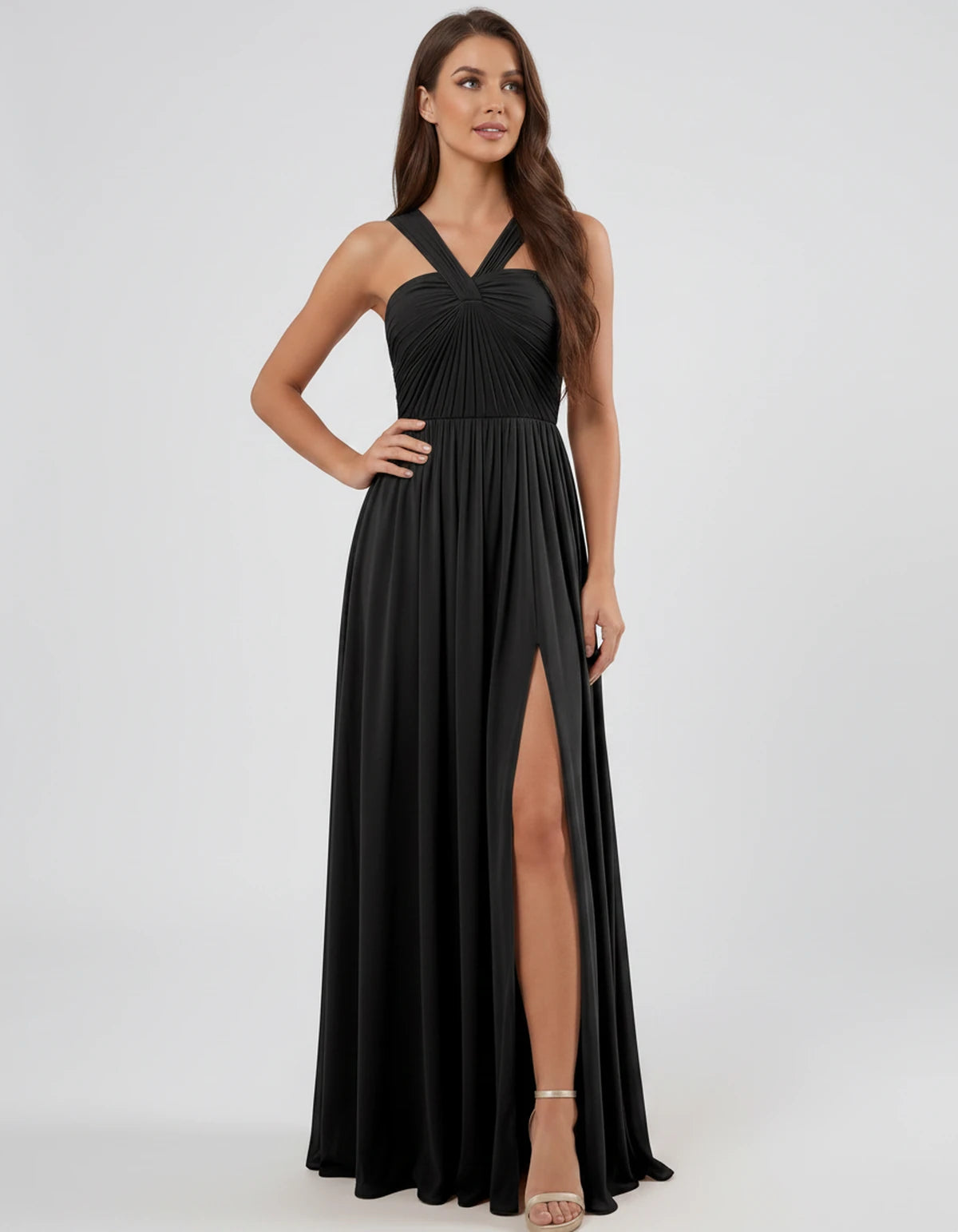 Malvina Maxi Dress — Black | SKU: SD-82699-black-2,SD-82699-black-4,SD-82699-black-6,SD-82699-black-8,SD-82699-black-10,SD-82699-black-12,SD-82699-black-14,SD-82699-black-16,SD-82699-black-16W,SD-82699-black-18W,SD-82699-black-20W,SD-82699-black-22W