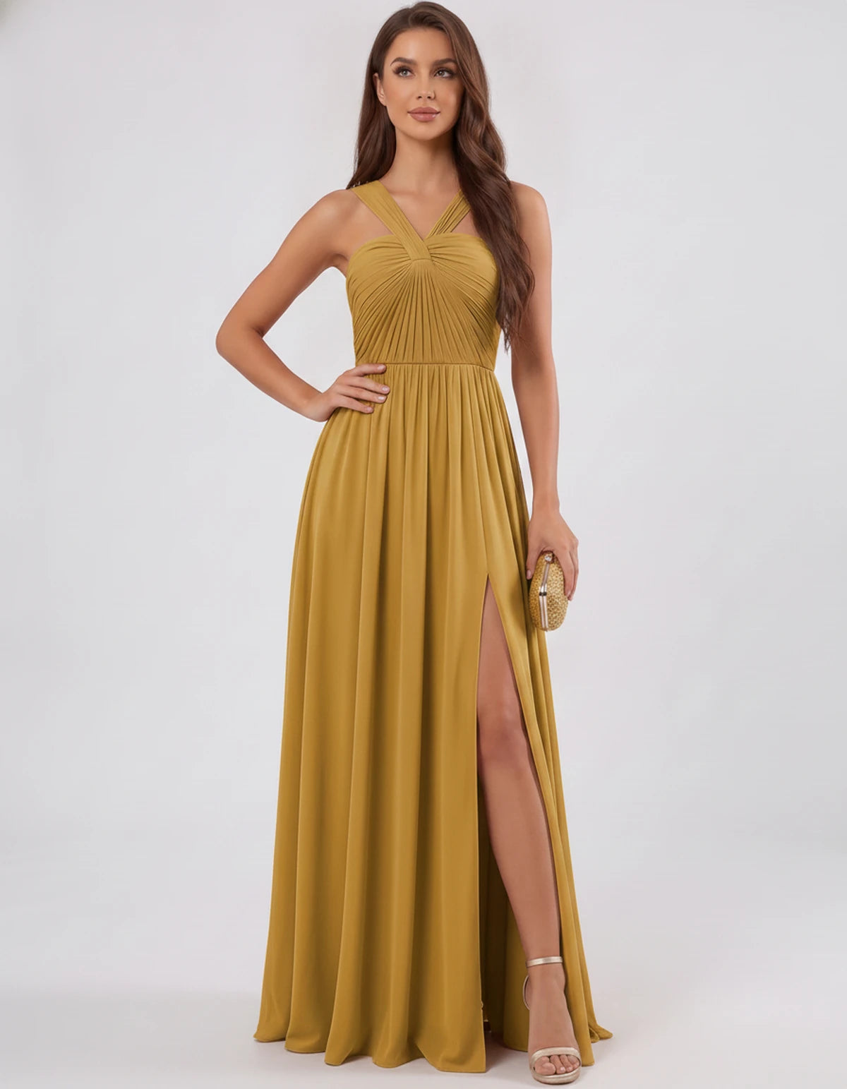 Malvina Maxi Dress — Gold | SKU: SD-82699-gold-2,SD-82699-gold-4,SD-82699-gold-6,SD-82699-gold-8,SD-82699-gold-10,SD-82699-gold-12,SD-82699-gold-14,SD-82699-gold-16,SD-82699-gold-16W,SD-82699-gold-18W,SD-82699-gold-20W,SD-82699-gold-22W