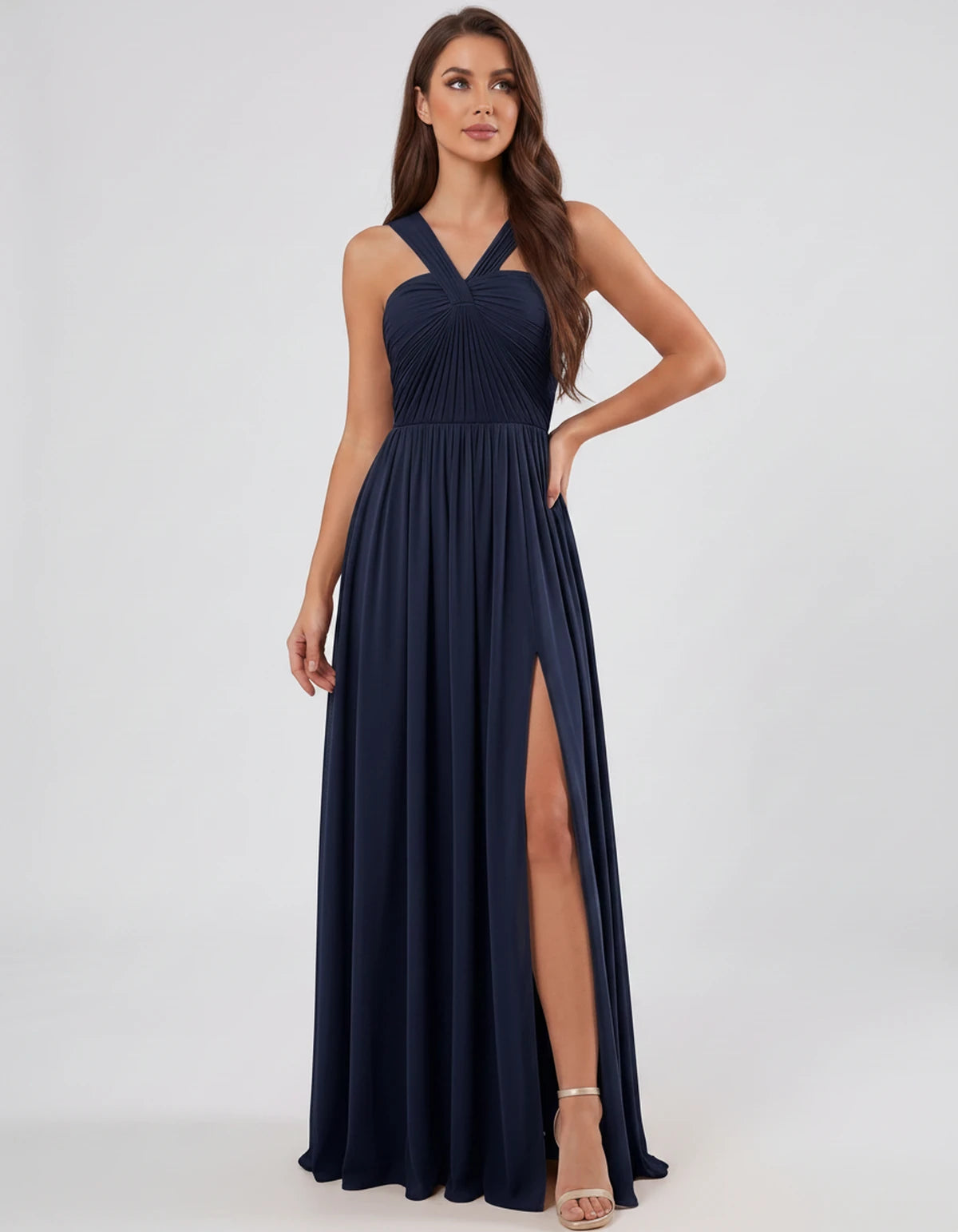 Malvina Maxi Dress — Navy | SKU: SD-82699-navy-2,SD-82699-navy-4,SD-82699-navy-6,SD-82699-navy-8,SD-82699-navy-10,SD-82699-navy-12,SD-82699-navy-14,SD-82699-navy-16,SD-82699-navy-16W,SD-82699-navy-18W,SD-82699-navy-20W,SD-82699-navy-22W