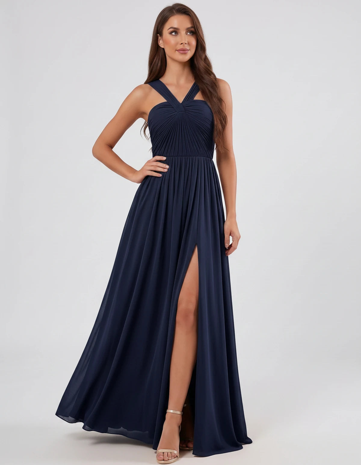 Malvina Maxi Dress — Navy | SKU: SD-82699-navy-2,SD-82699-navy-4,SD-82699-navy-6,SD-82699-navy-8,SD-82699-navy-10,SD-82699-navy-12,SD-82699-navy-14,SD-82699-navy-16,SD-82699-navy-16W,SD-82699-navy-18W,SD-82699-navy-20W,SD-82699-navy-22W