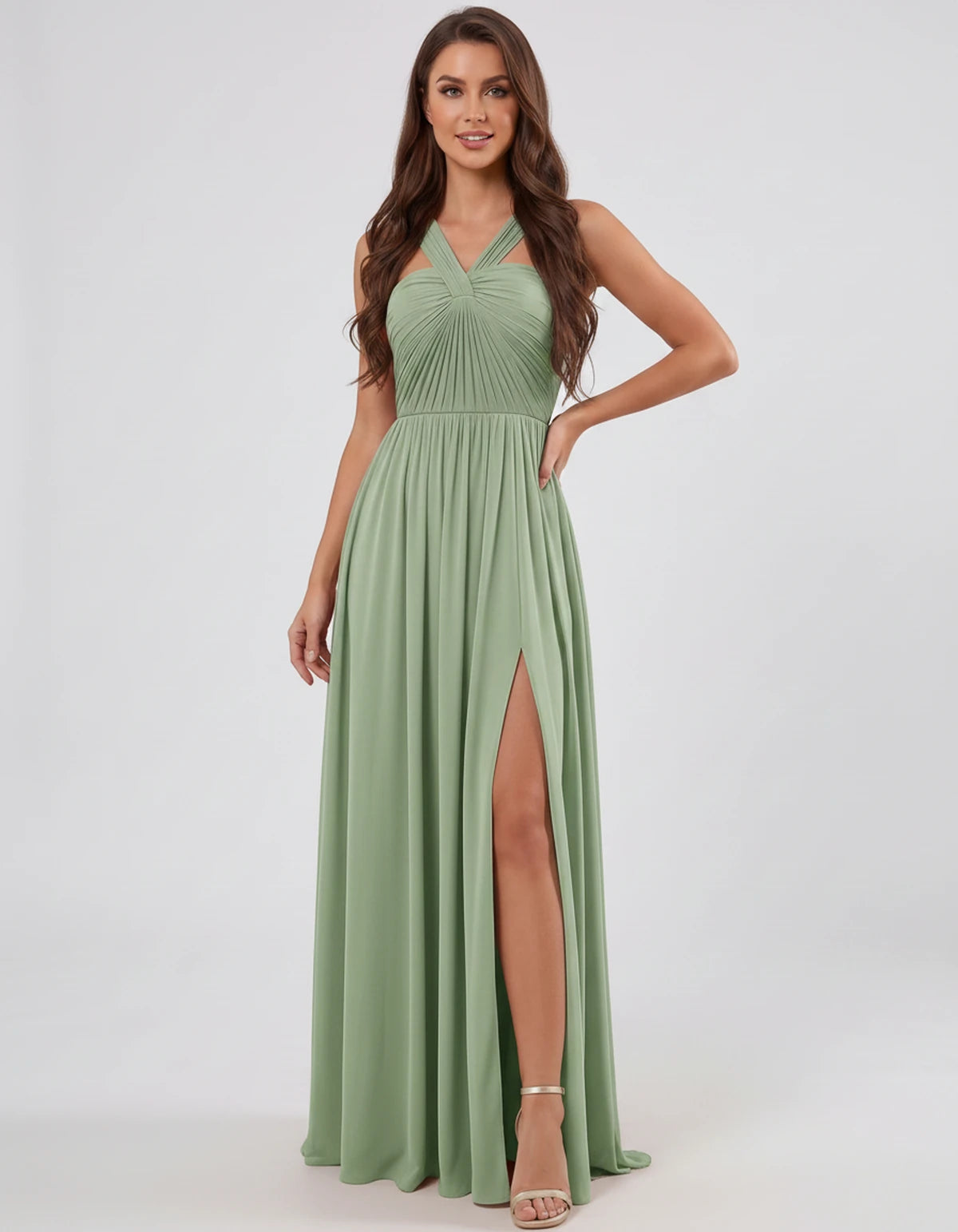 Malvina Maxi Dress — Sage Green | SKU: SD-82699-sagegreen-2,SD-82699-sagegreen-4,SD-82699-sagegreen-6,SD-82699-sagegreen-8,SD-82699-sagegreen-10,SD-82699-sagegreen-12,SD-82699-sagegreen-14,SD-82699-sagegreen-16,SD-82699-sagegreen-16W,SD-82699-sagegreen-18W,SD-82699-sagegreen-20W,SD-82699-sagegreen-22W