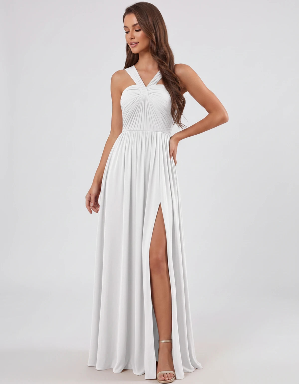 Malvina Maxi Dress — White | SKU: SD-82699-white-2,SD-82699-white-4,SD-82699-white-6,SD-82699-white-8,SD-82699-white-10,SD-82699-white-12,SD-82699-white-14,SD-82699-white-16,SD-82699-white-16W,SD-82699-white-18W,SD-82699-white-20W,SD-82699-white-22W