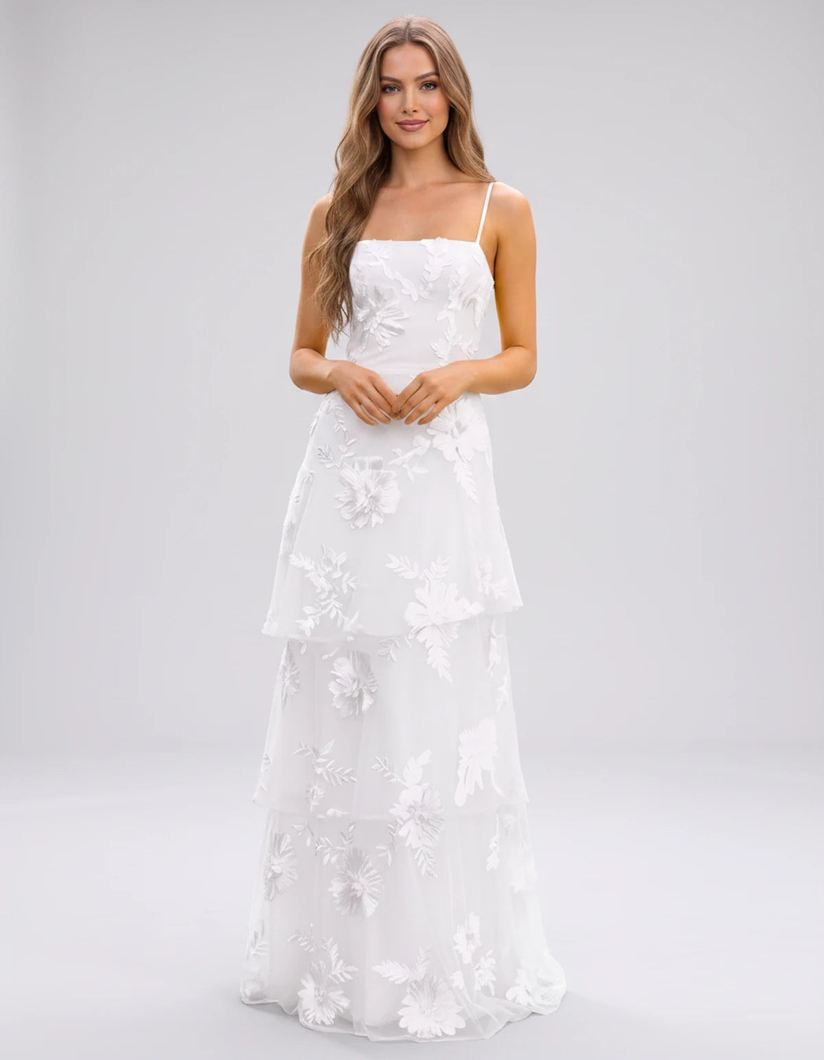 Manon Maxi Dress — White | SKU: SD-88242-white-2,SD-88242-white-4,SD-88242-white-6,SD-88242-white-8,SD-88242-white-10,SD-88242-white-12,SD-88242-white-14,SD-88242-white-16,SD-88242-white-16W,SD-88242-white-18W,SD-88242-white-20W,SD-88242-white-22W