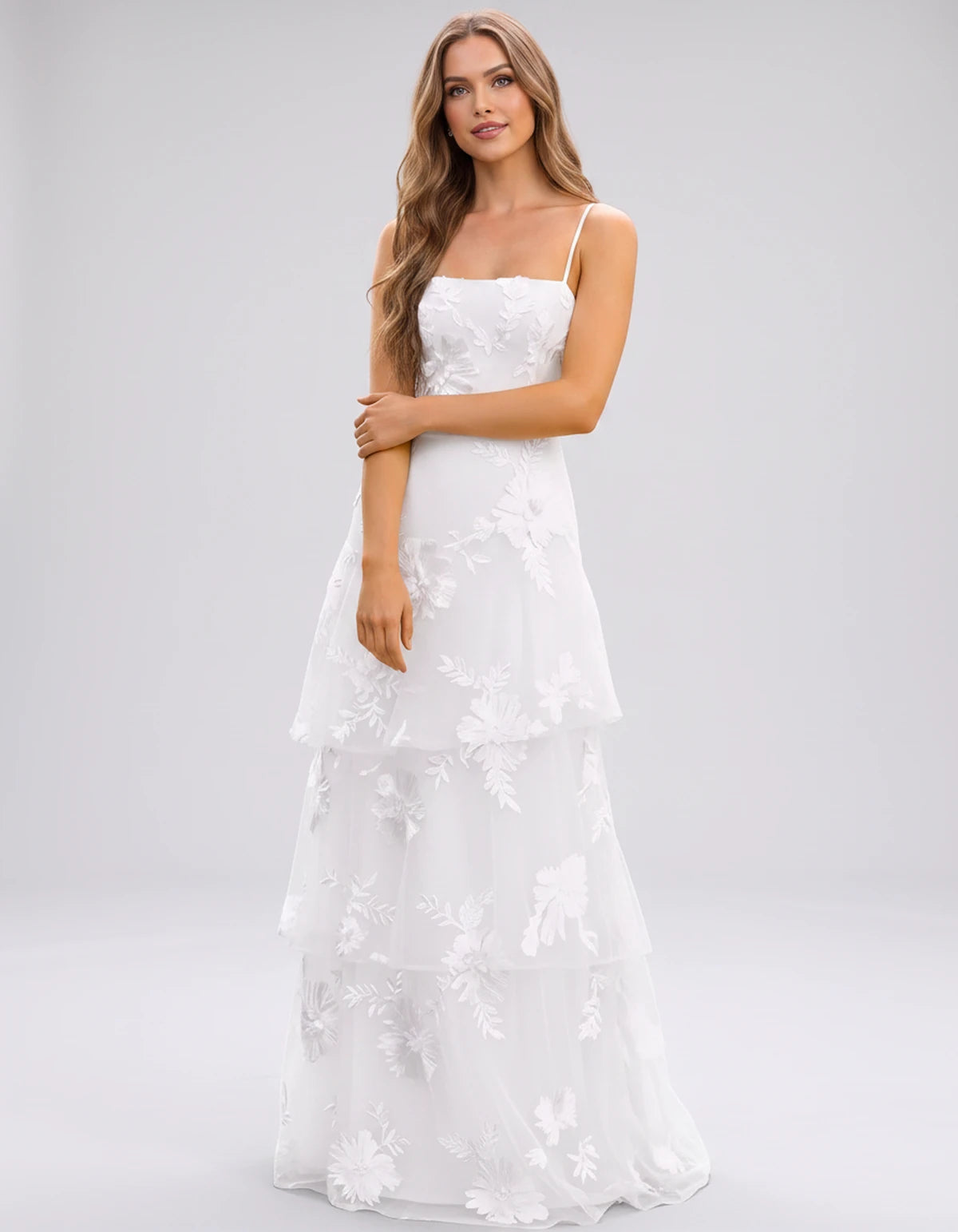 Manon Maxi Dress — White | SKU: SD-88242-white-2,SD-88242-white-4,SD-88242-white-6,SD-88242-white-8,SD-88242-white-10,SD-88242-white-12,SD-88242-white-14,SD-88242-white-16,SD-88242-white-16W,SD-88242-white-18W,SD-88242-white-20W,SD-88242-white-22W
