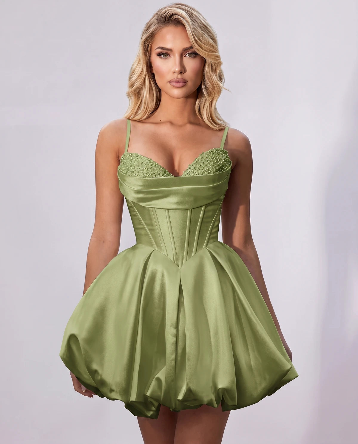 Marceline Mini Dress — Dusty Sage
