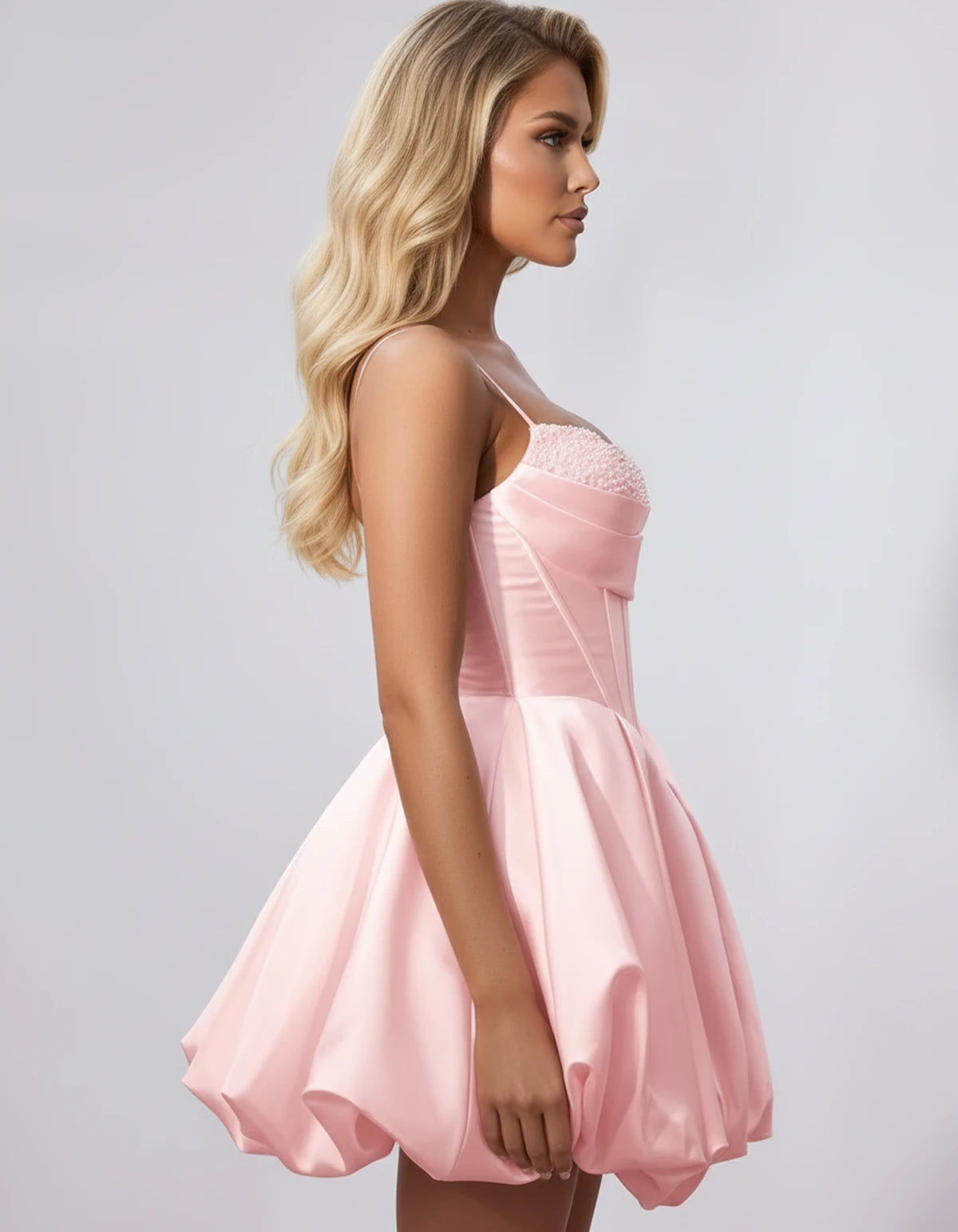 Marceline Mini Dress — Pink | SKU: SD-50451-pink-2,SD-50451-pink-4,SD-50451-pink-6,SD-50451-pink-8,SD-50451-pink-10,SD-50451-pink-12,SD-50451-pink-14,SD-50451-pink-16,SD-50451-pink-16W,SD-50451-pink-18W,SD-50451-pink-20W,SD-50451-pink-22W