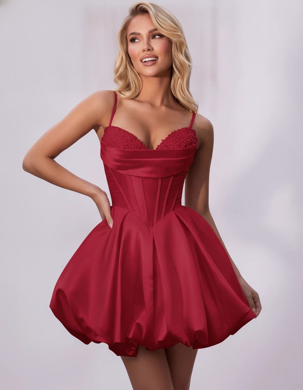 Marceline Mini Dress — Red | SKU: SD-50451-red-2,SD-50451-red-4,SD-50451-red-6,SD-50451-red-8,SD-50451-red-10,SD-50451-red-12,SD-50451-red-14,SD-50451-red-16,SD-50451-red-16W,SD-50451-red-18W,SD-50451-red-20W,SD-50451-red-22W