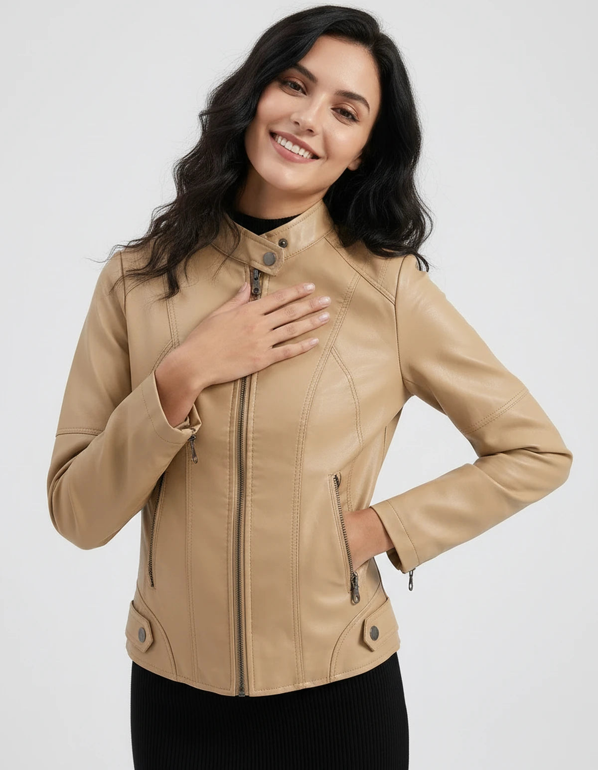 Marcelline Coat — Apricot | SKU: SD-83774-apricot-XS,SD-83774-apricot-S,SD-83774-apricot-M,SD-83774-apricot-L,SD-83774-apricot-XL,SD-83774-apricot-2XL